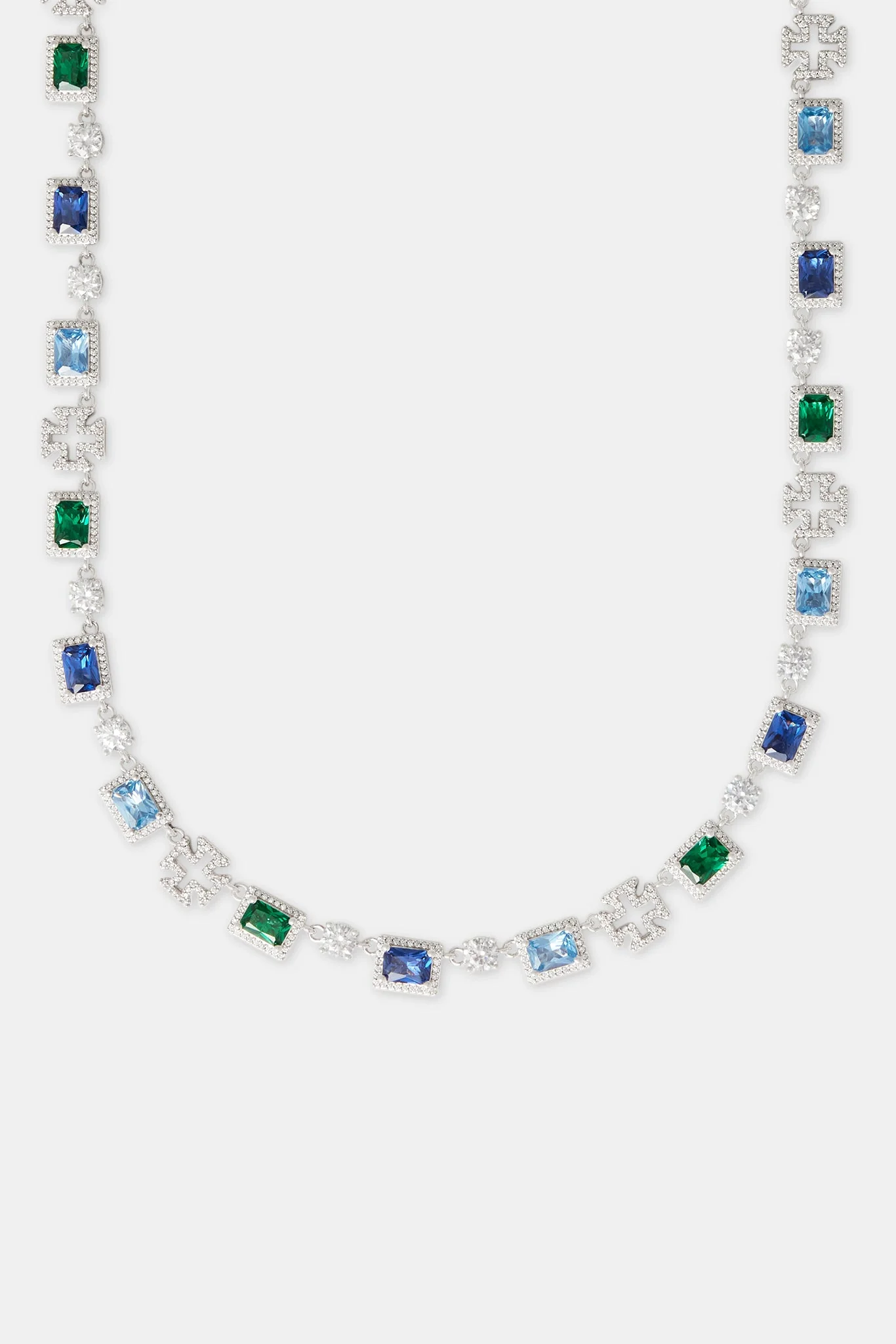 Iced Multi Gemstone Cross Motif Chain - 8mm - Image 2