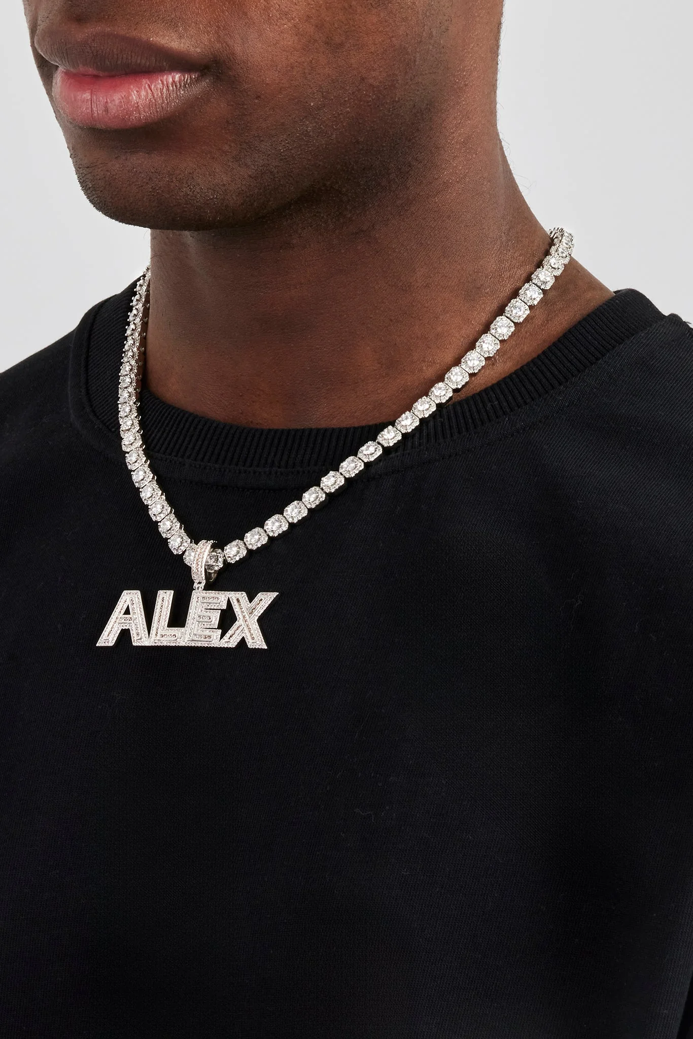 Iced Outline Letter Pendant - 22mm - Image 3