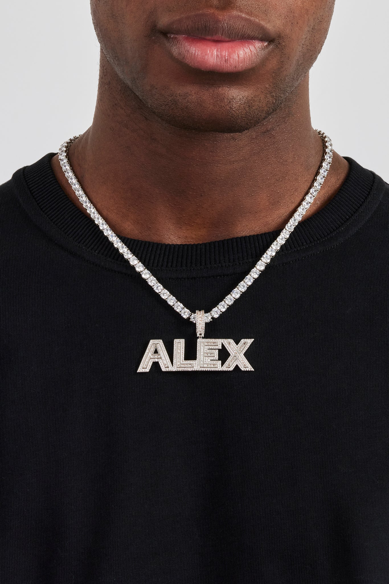Iced Outline Letter Pendant - 22mm - Image 4