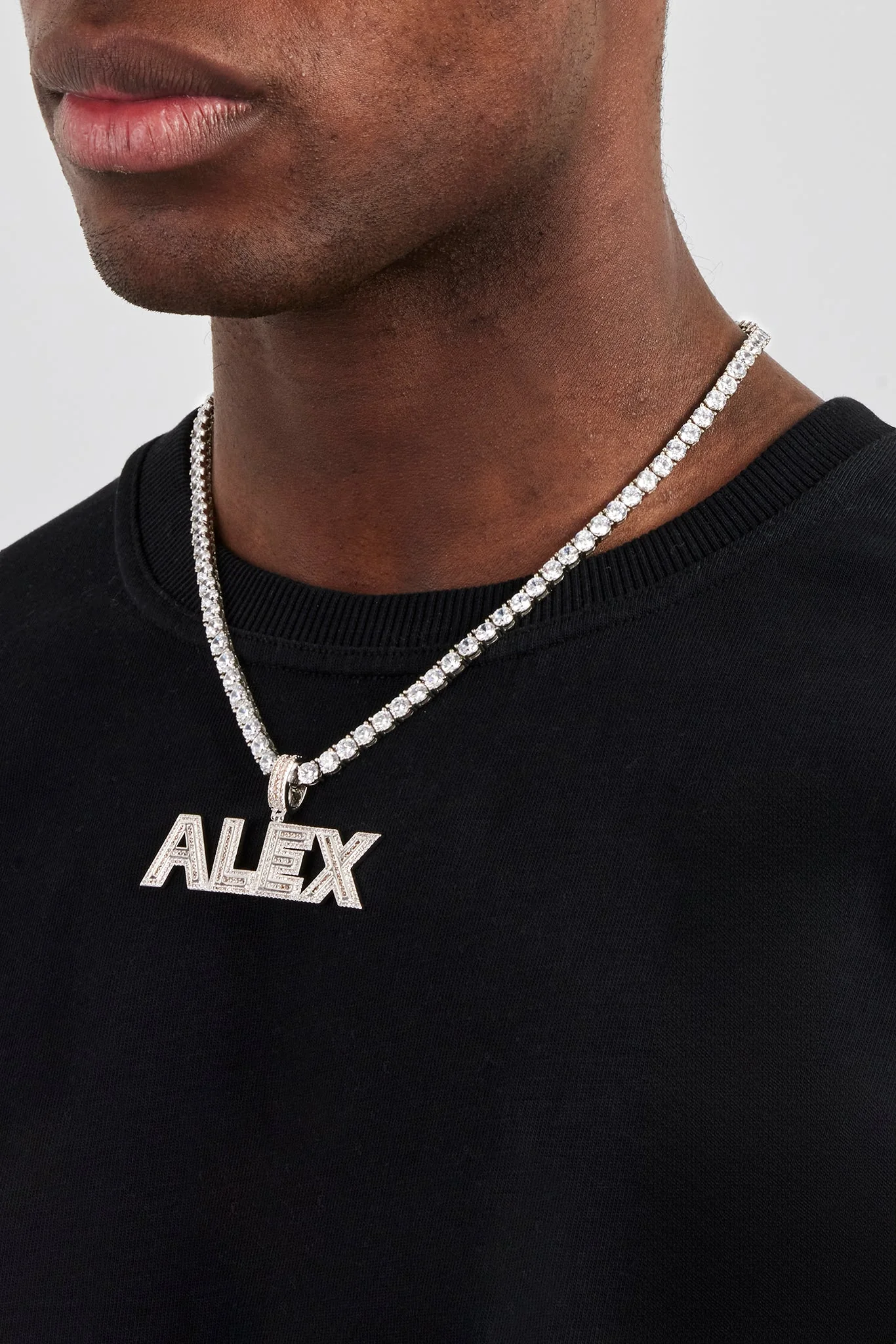 Iced Outline Letter Pendant - 22mm - Image 5