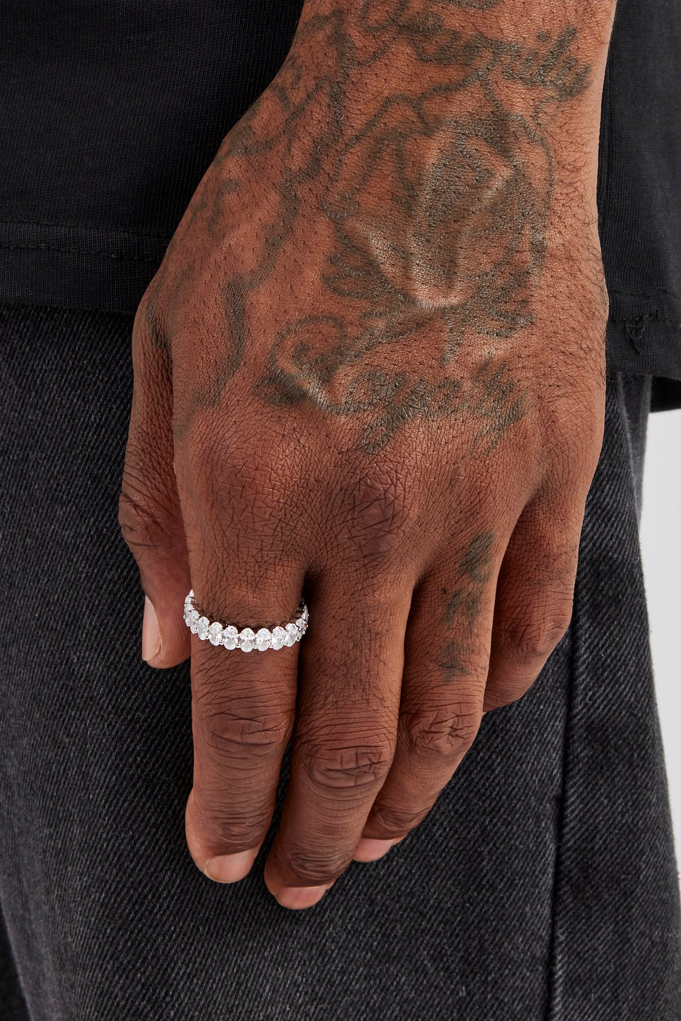 Iced Oval Tennis Ring - 5mm - Image 2