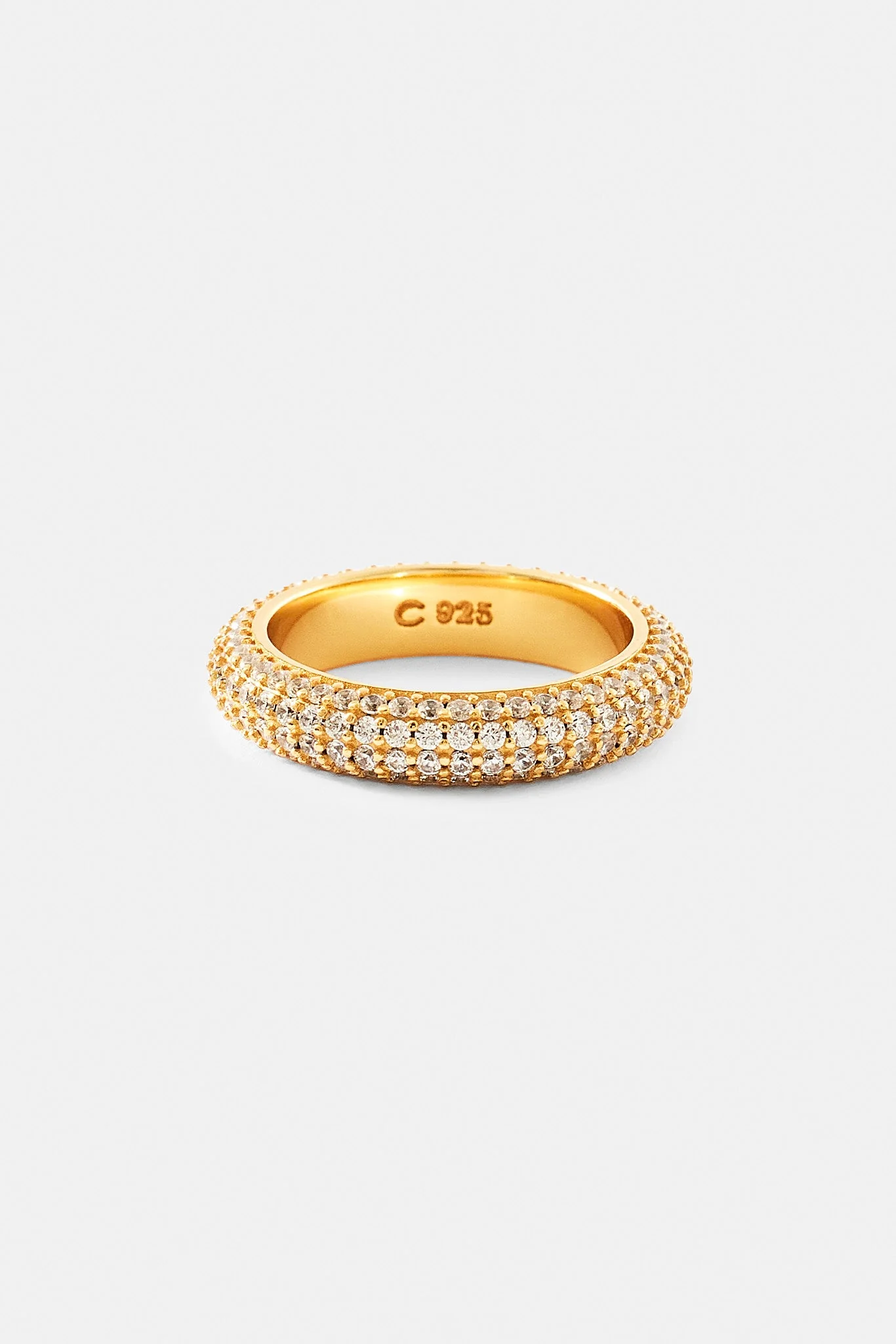 Iced Pave Band Ring - 5mm - Gold - Image 2