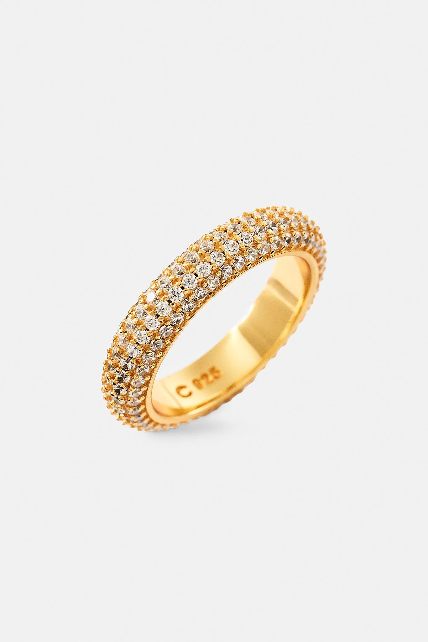 Iced Pave Band Ring - 5mm - Gold - Image 3