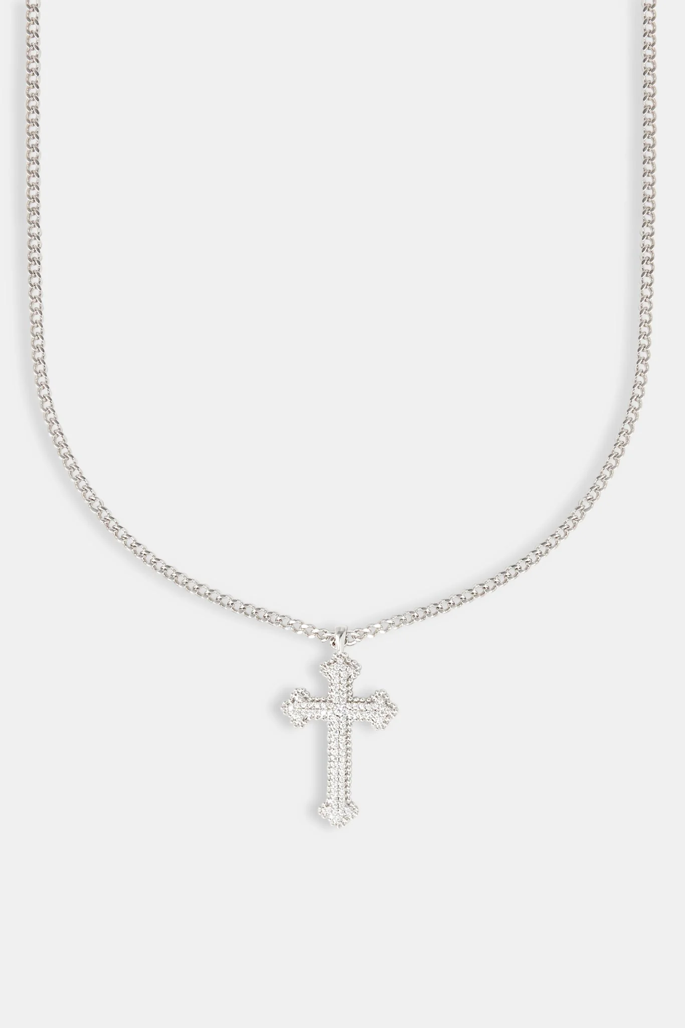 Iced Pave Cross Necklace - 25mm - Image 2