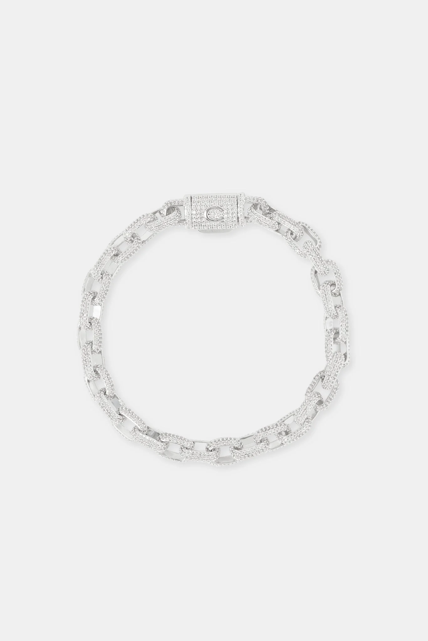 Iced Pave CZ Link Bracelet - 6mm - Image 2