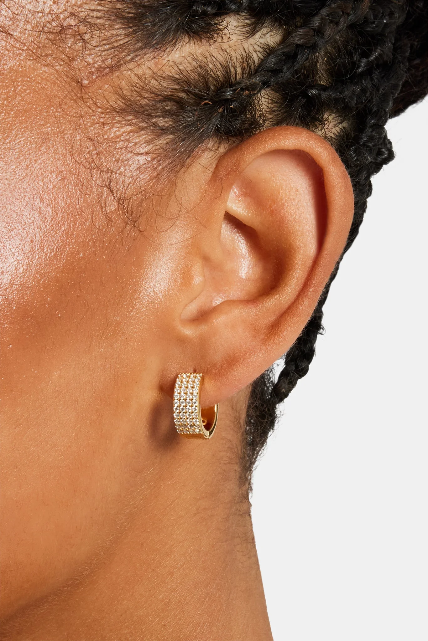 Iced Pave Hoop Earrings - Image 2
