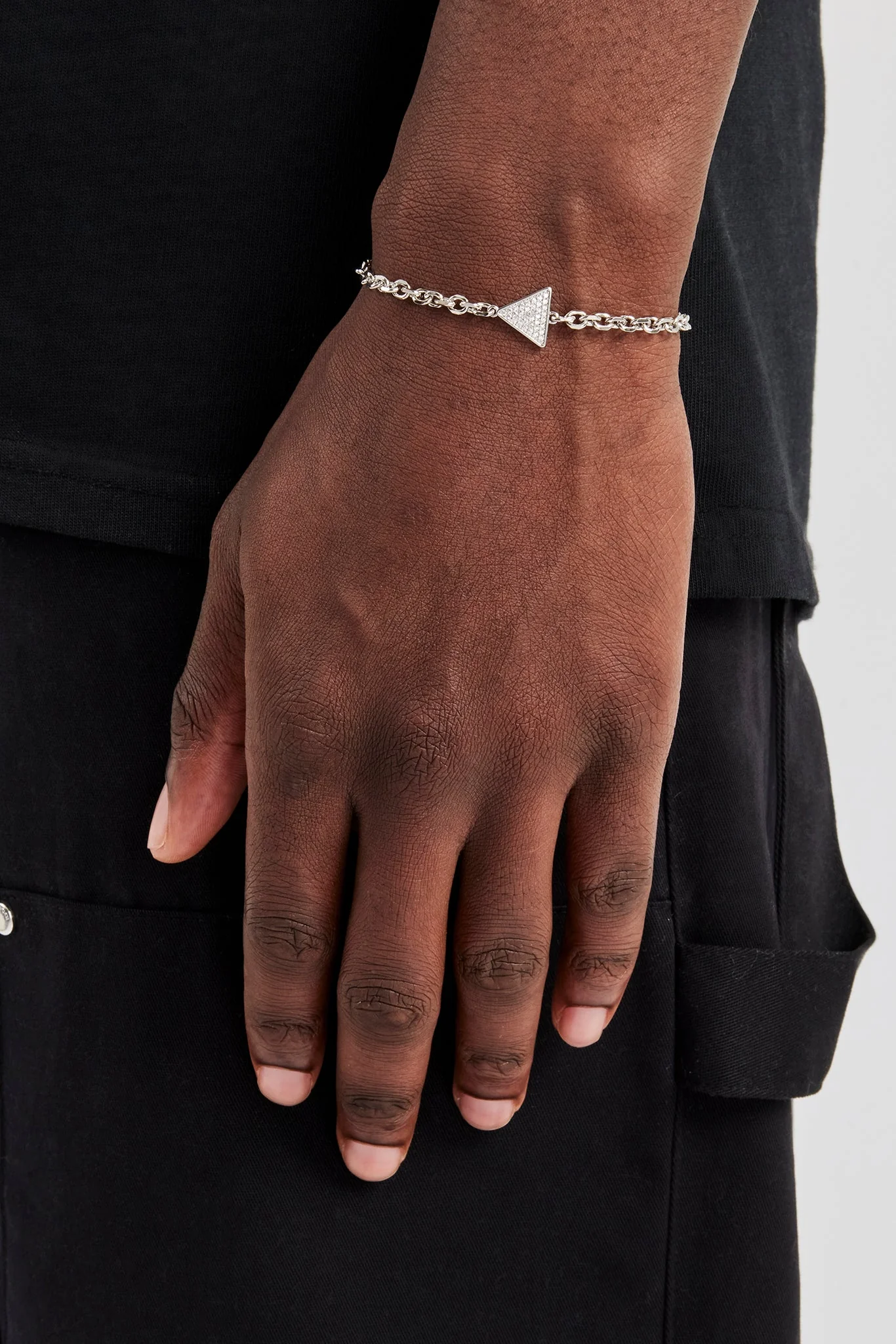 Iced Pave Triangular Rolo Bracelet - 10mm