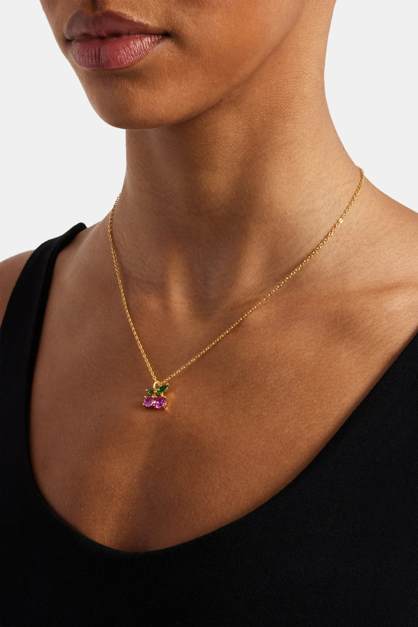 Iced Pink Cherry Necklace - Image 3