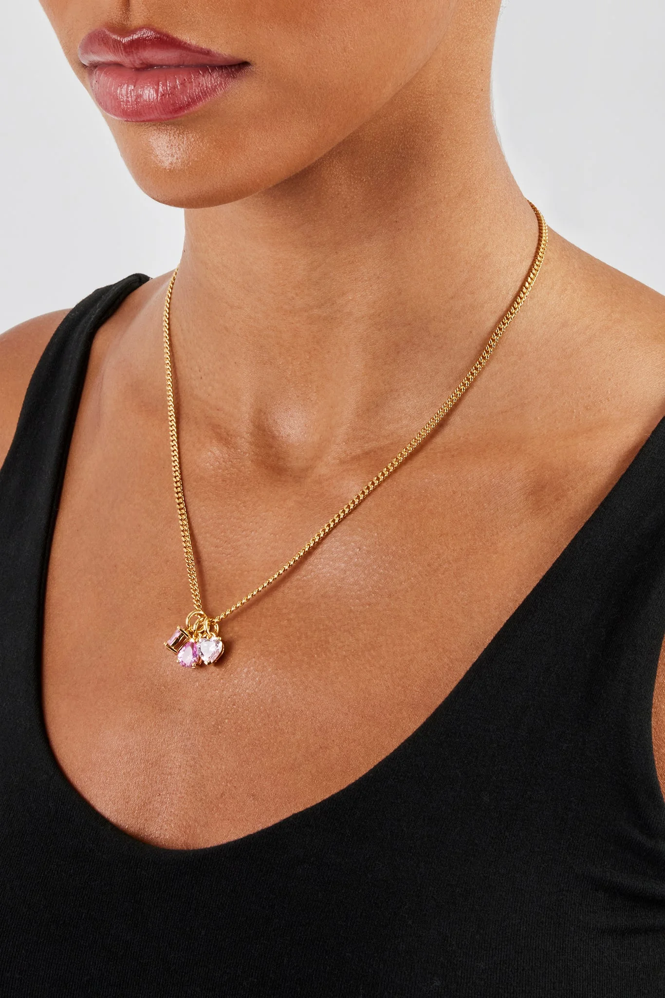 Iced Pink Layered Gemstone Necklace - 10mm - Image 3