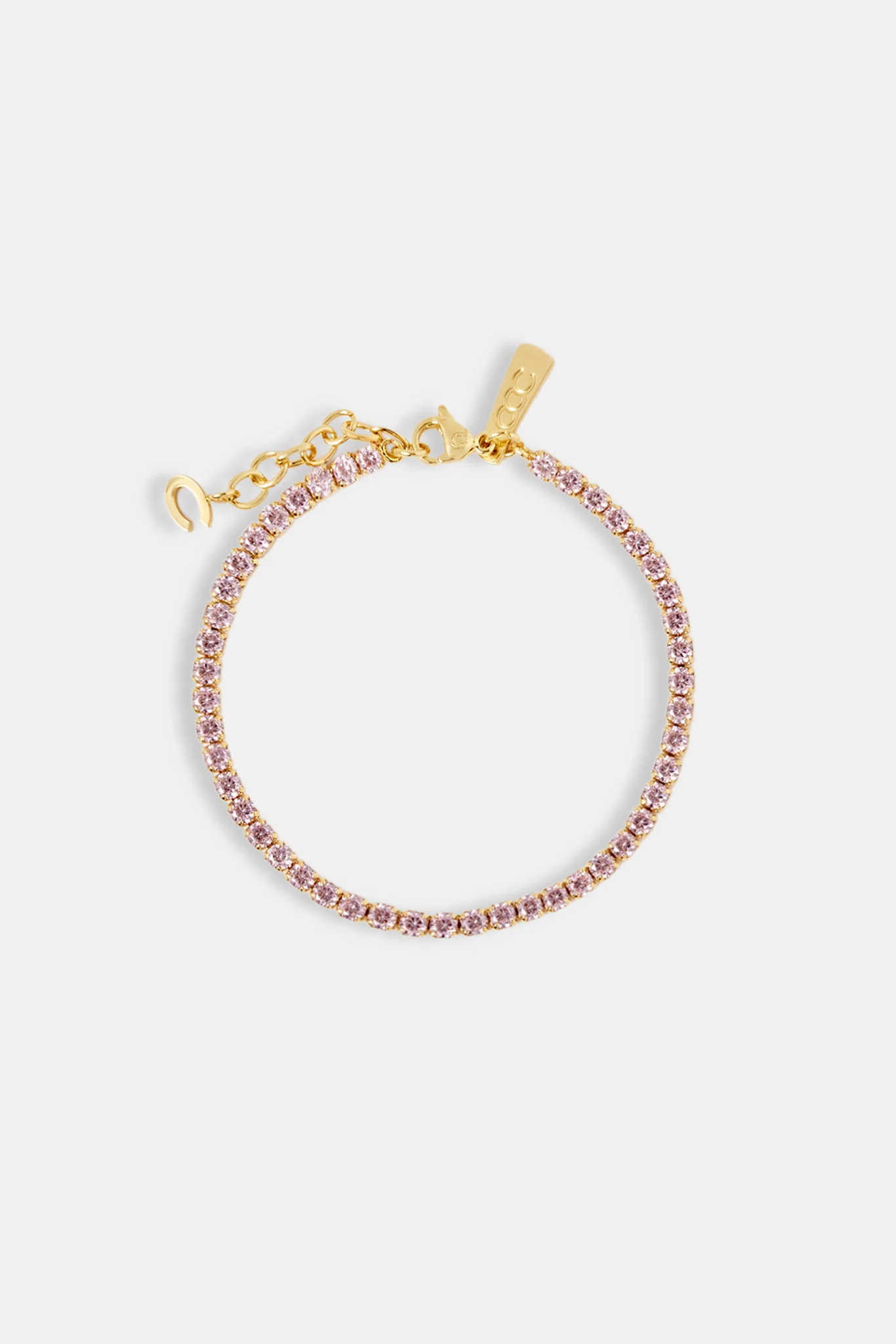 Iced Pink Micro Tennis Bracelet - 2.5mm - Image 2