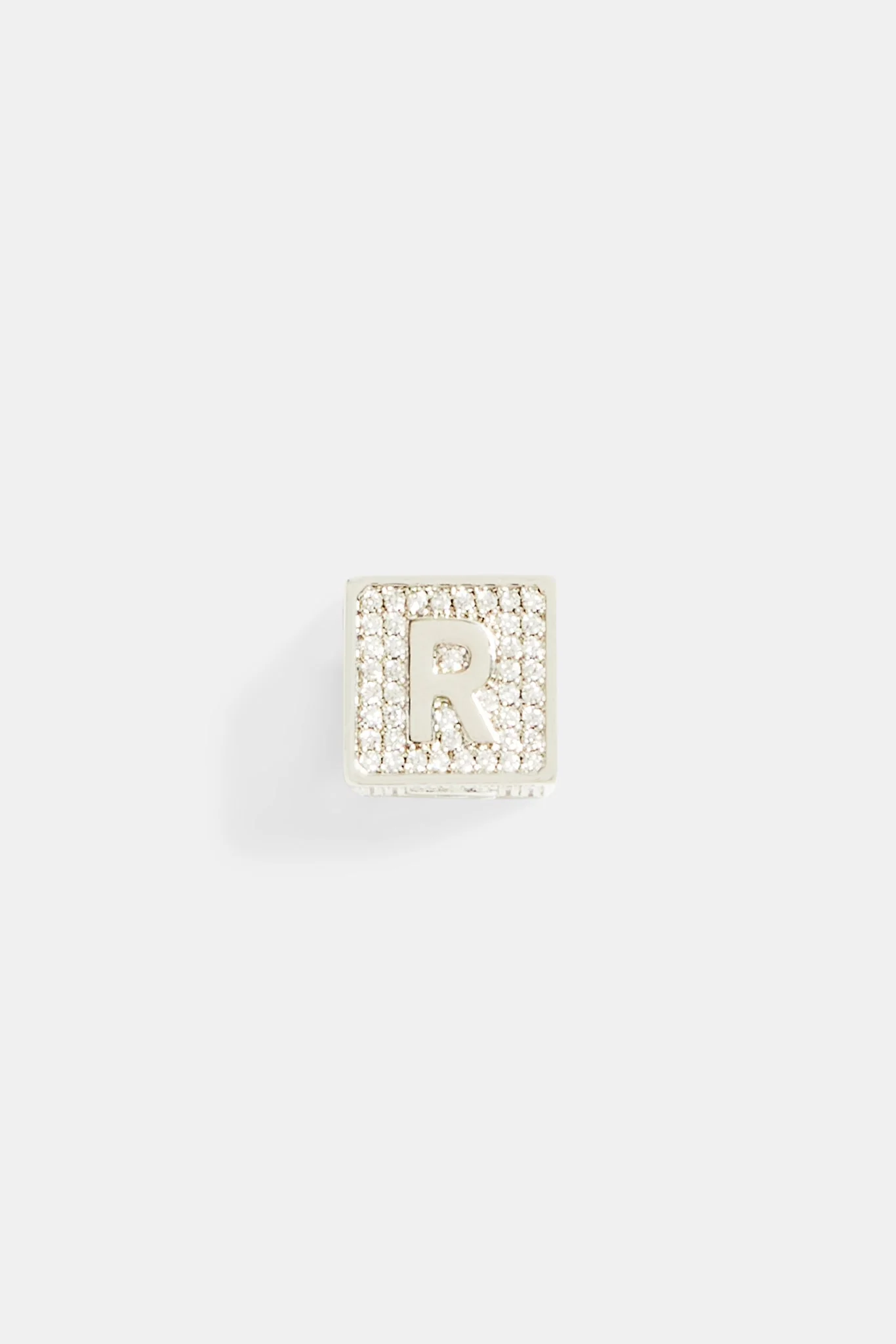 Iced R Letter Block Pendant - Image 2