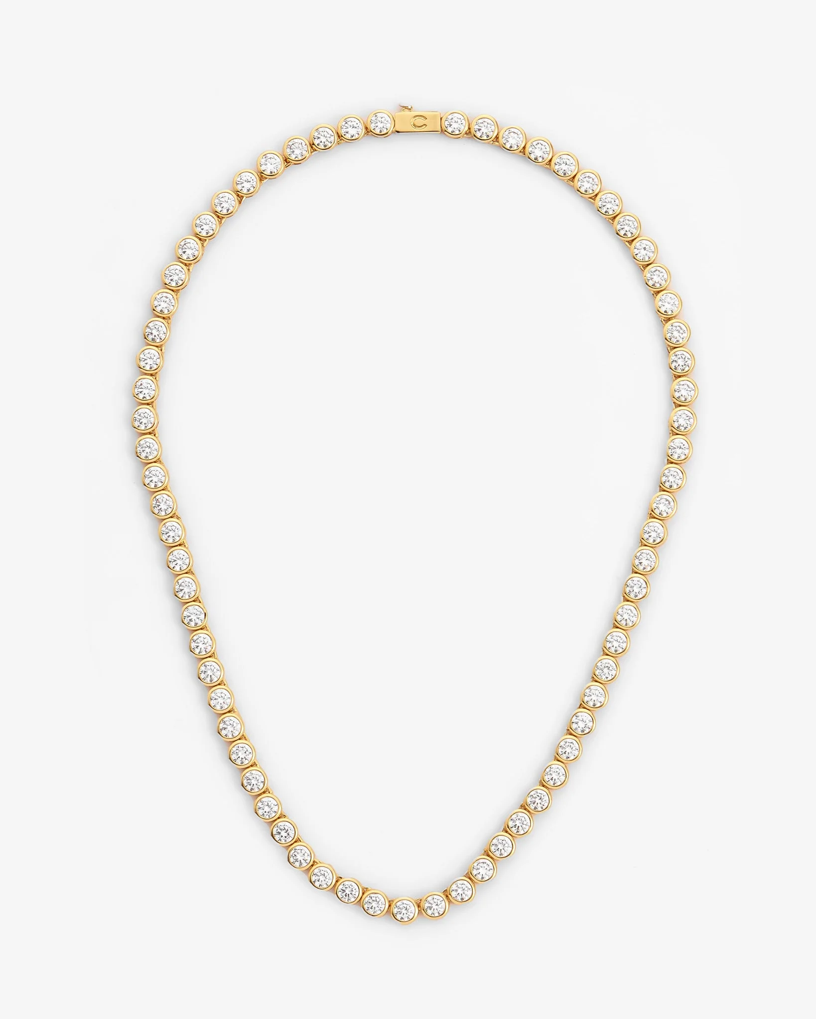 Iced Round Stone Chain - Gold 5mm