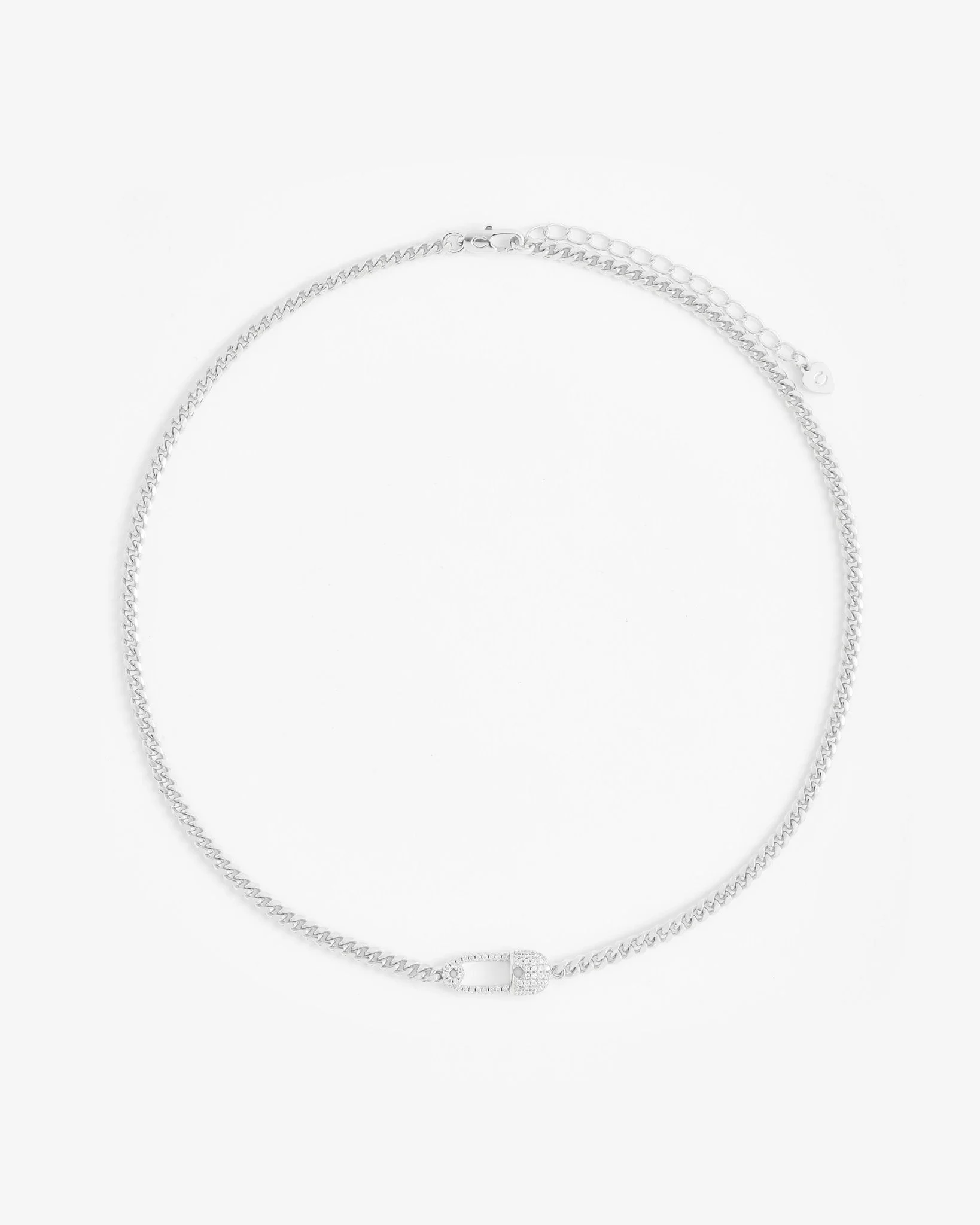 Iced Safety Pin Necklace