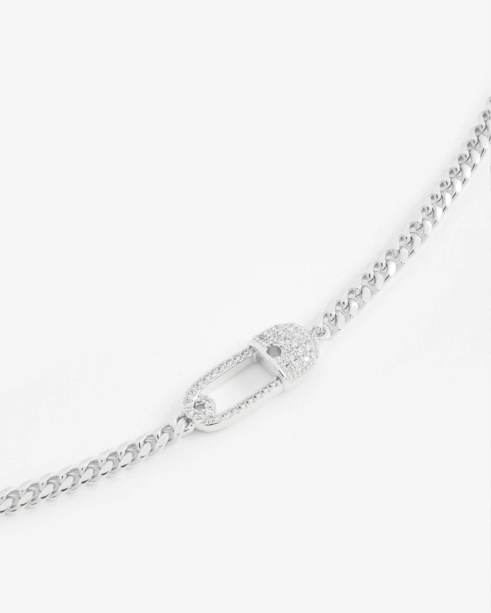 Iced Safety Pin Necklace - Image 3
