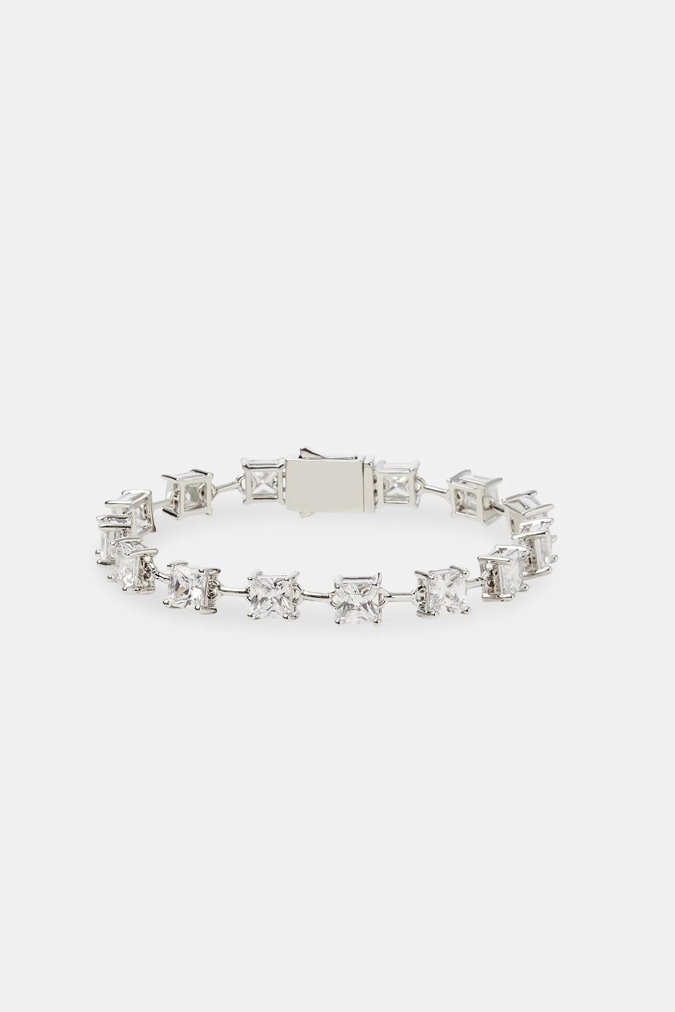 Iced Square Cut Stone Bracelet - 6mm - Image 2