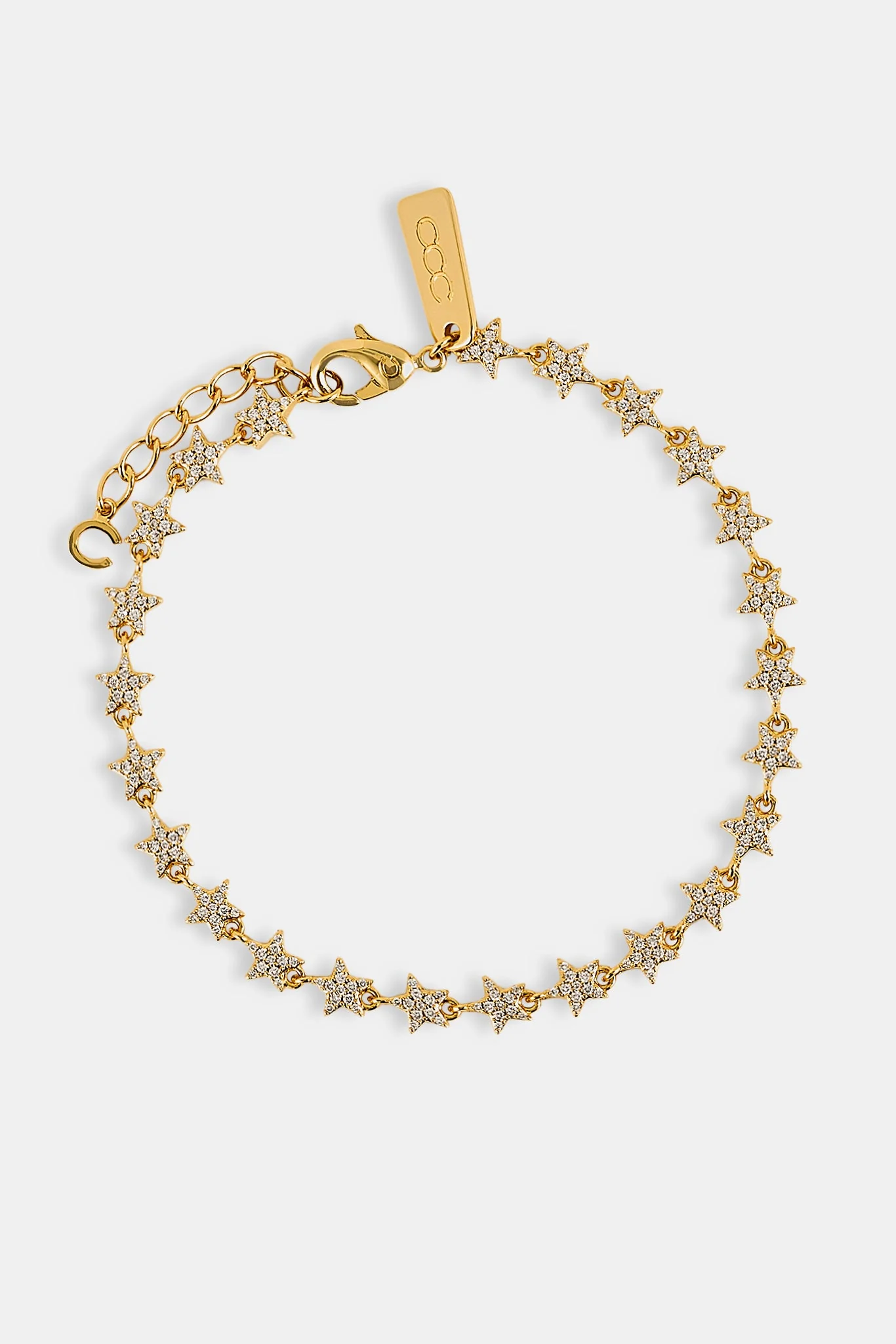 Iced Star Bracelet - 5mm - Gold - Image 2