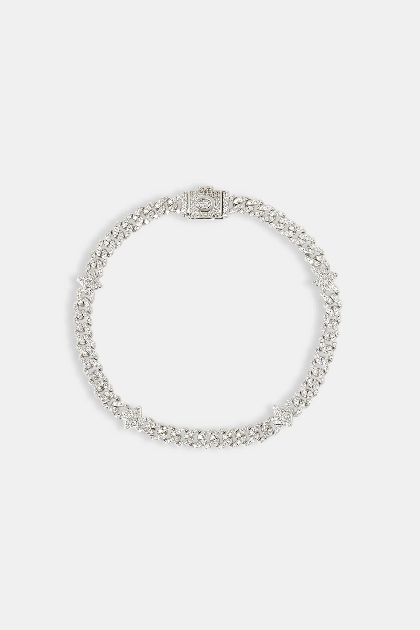 Iced Star Cross Cuban Bracelet - 5mm - Image 2