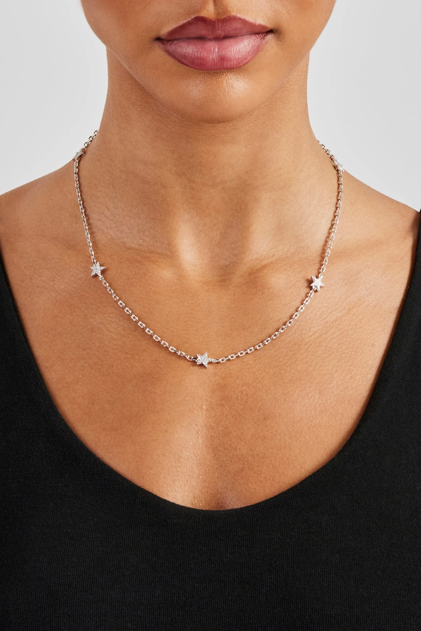 Iced Star Rolo Link Chain - 2.5mm