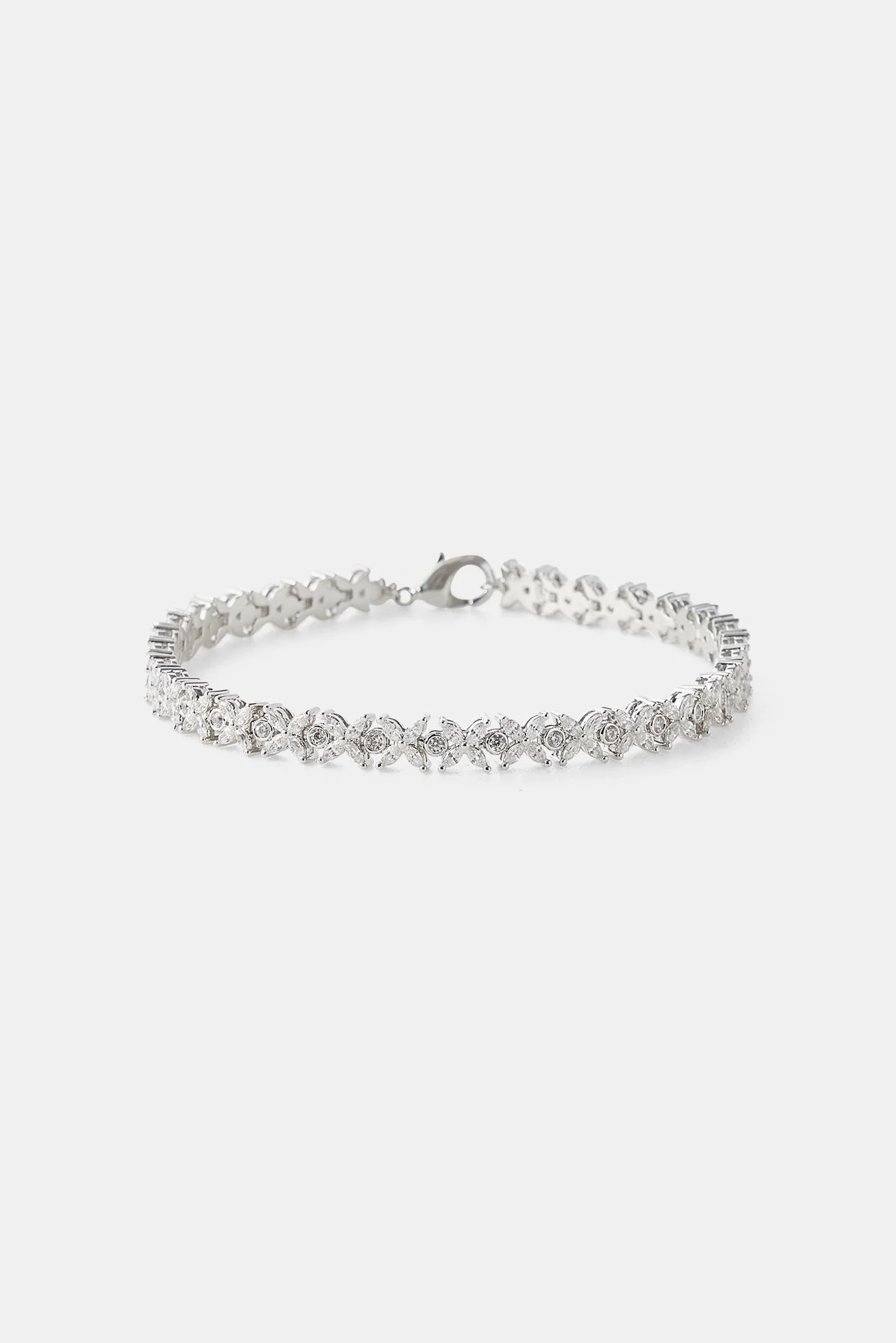 Iced Stone Cross Bracelet - 6mm - Image 2