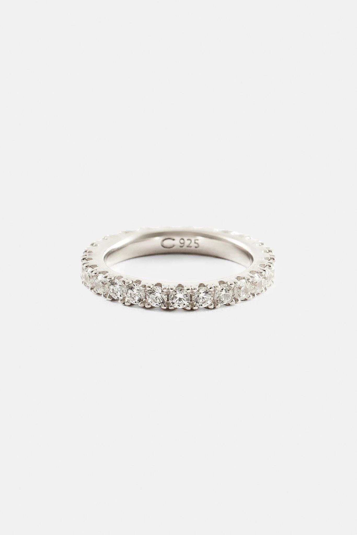 Iced Tennis Ring - 3mm - White - Image 3