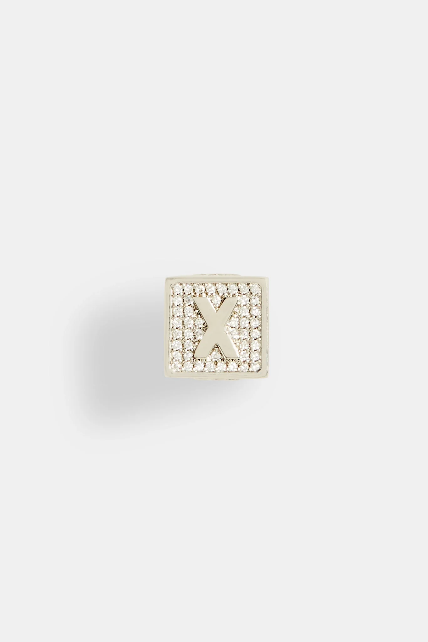 Iced X Letter Block Pendant - Image 2