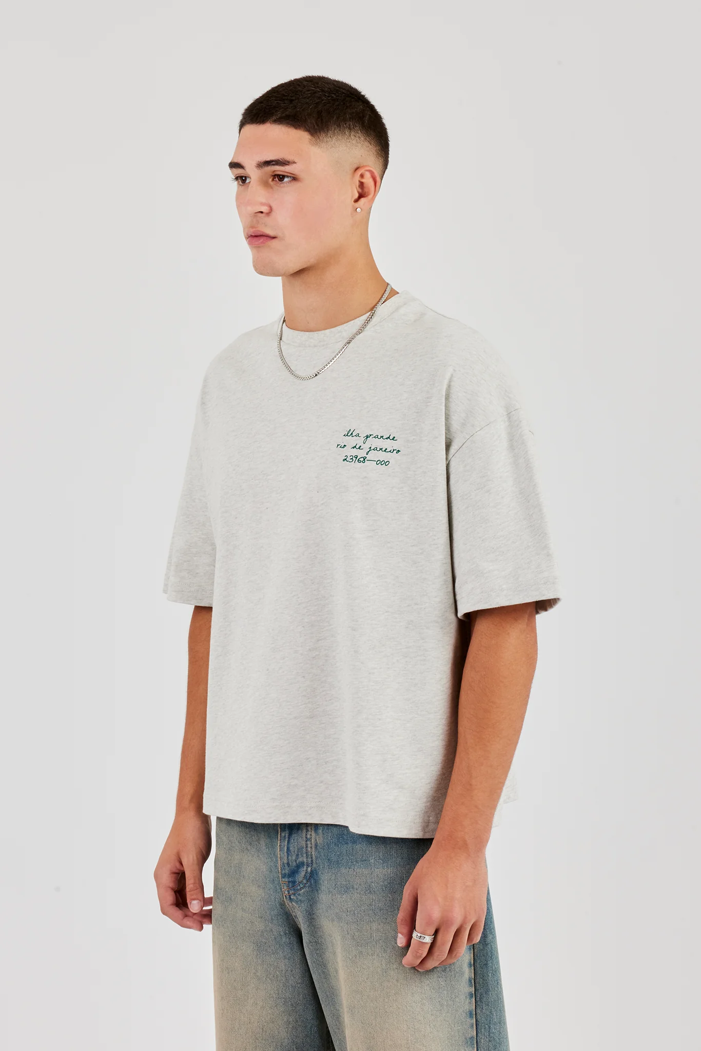 Ilha Grande Boxy T-Shirt - Ash Grey - Image 3