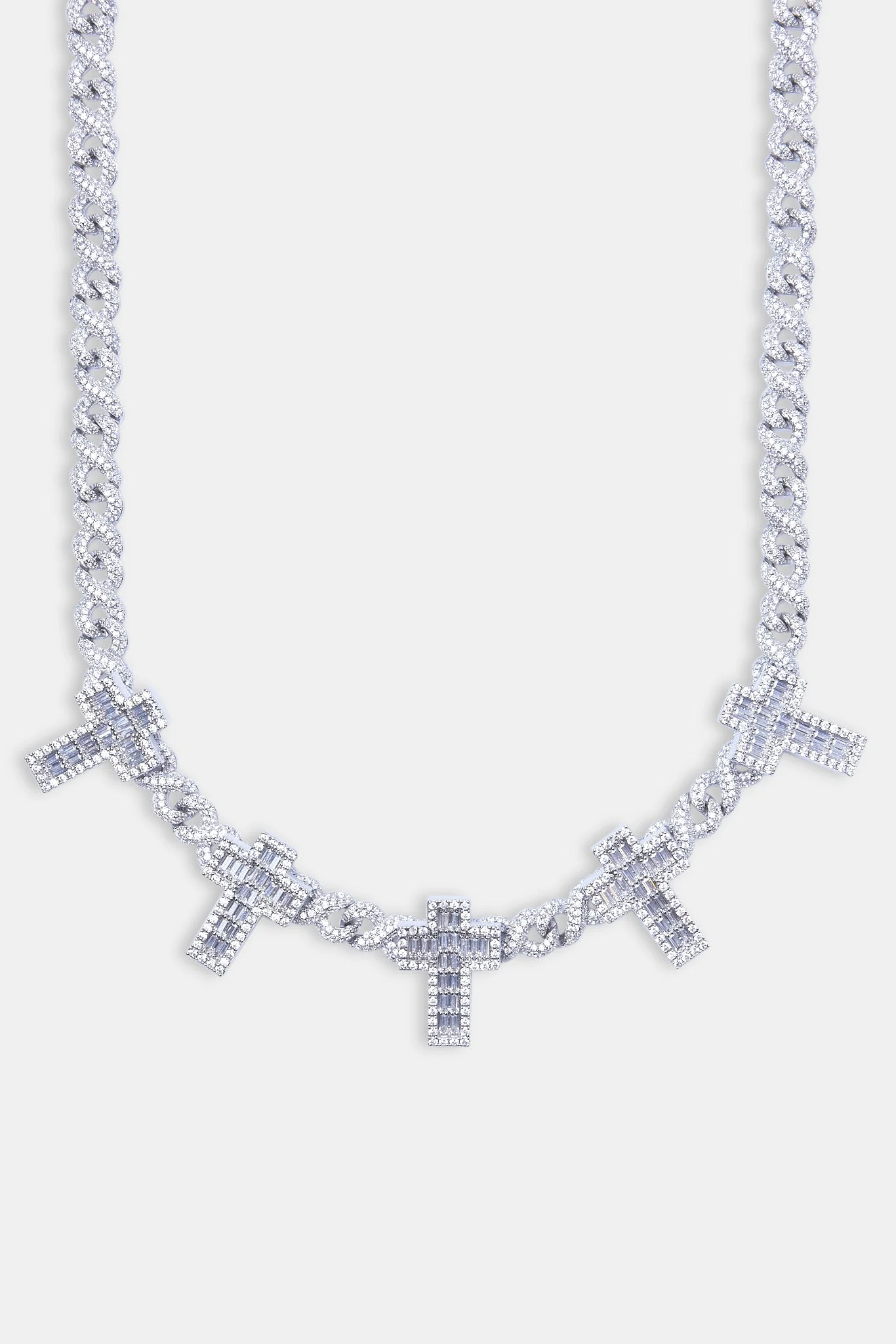 Infinity Link Baguette Cross Chain - White - Image 2