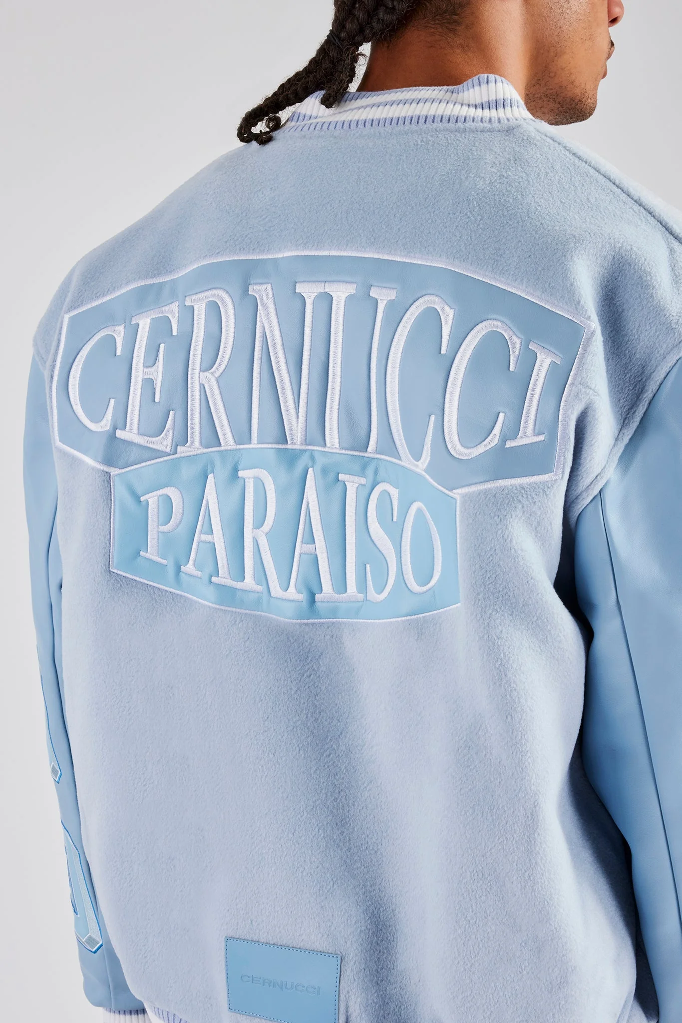 Initial Varsity Bomber Jacket - Light Blue - Image 2