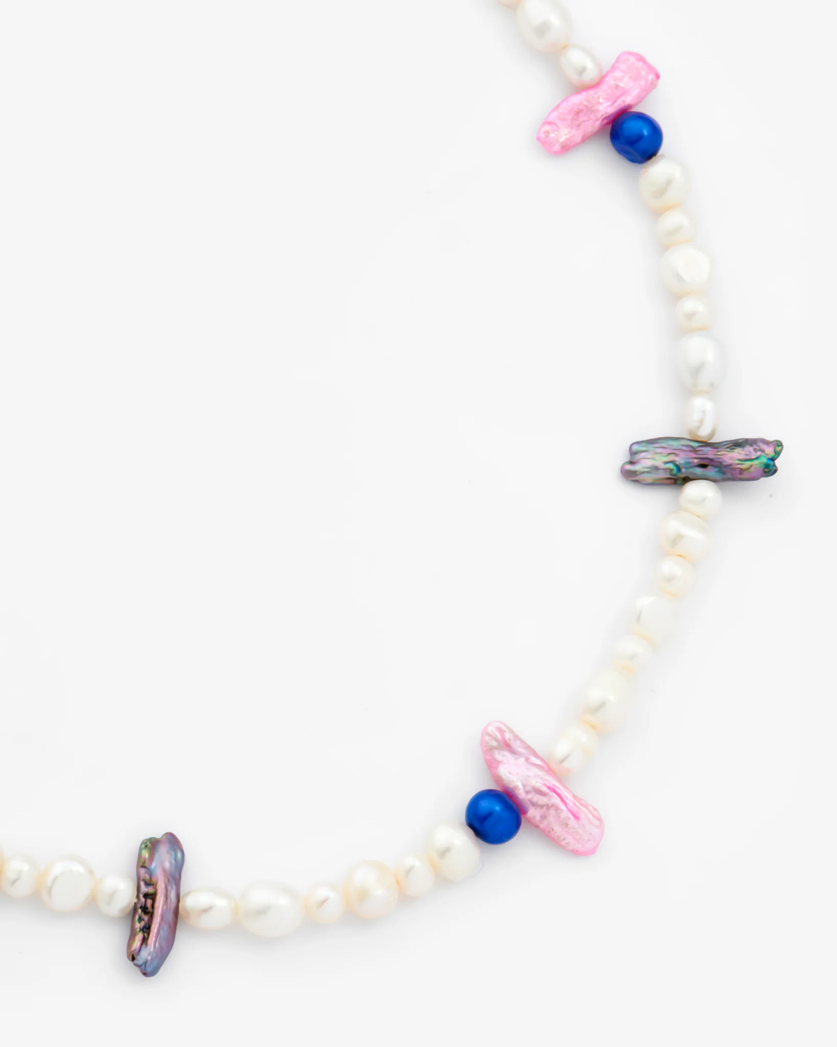 Iridescent Mixed Pearl and Shard Necklace - Gold - Image 4