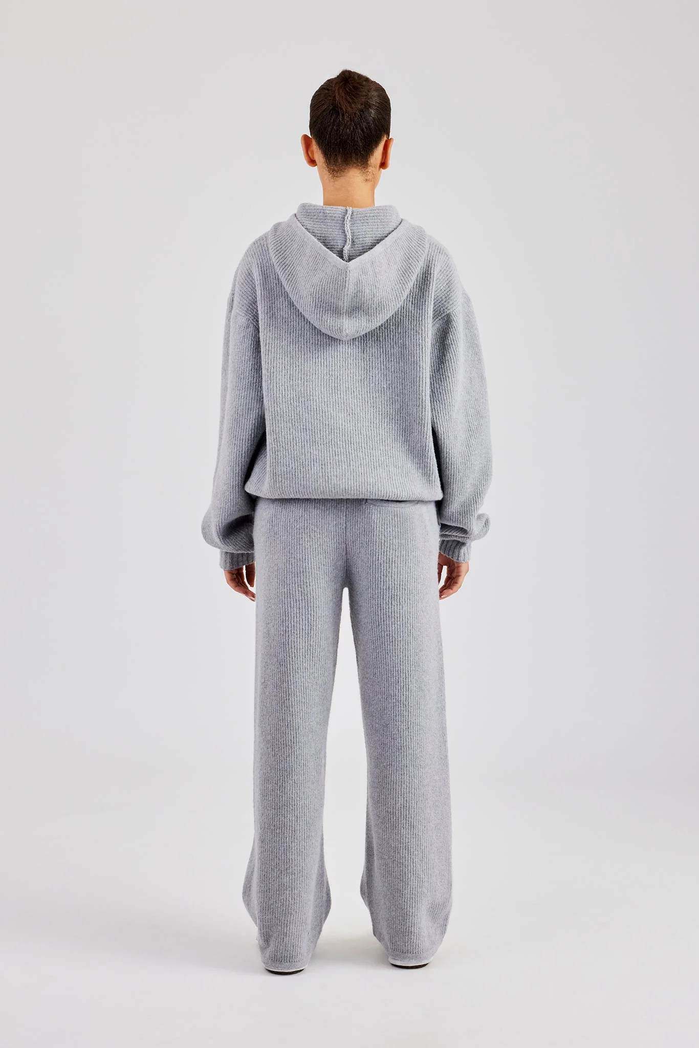 Knit Boxy Embroidered Tracksuit - Grey - Image 3