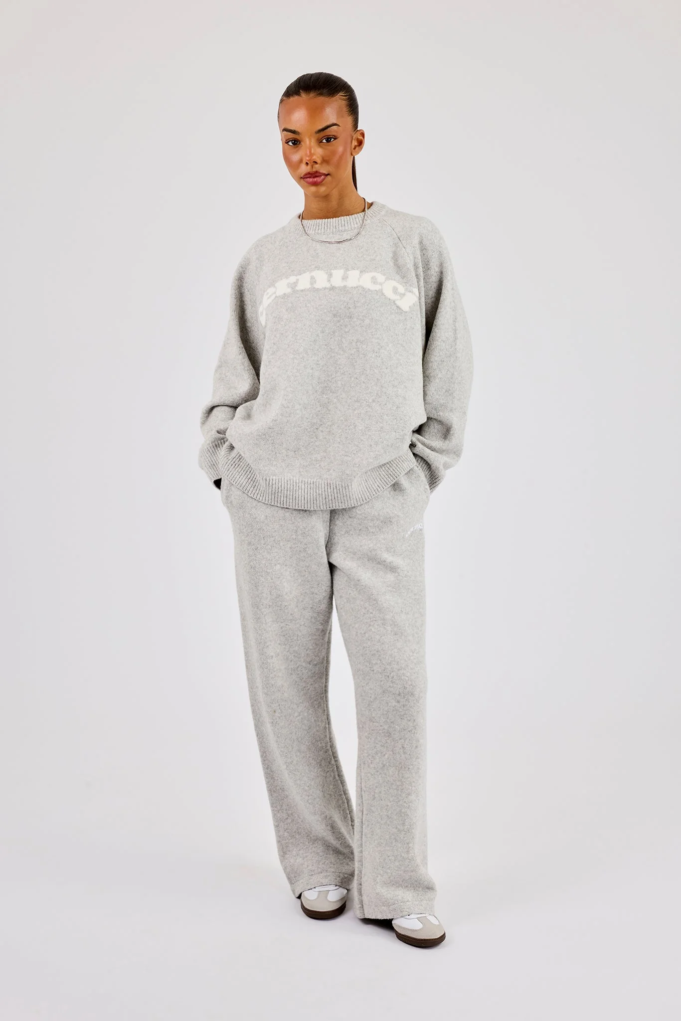 Knit Logo Sweat & Jogger - Grey - Image 2