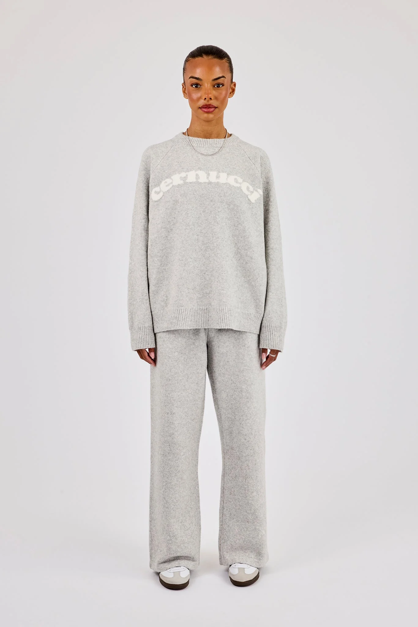Knit Logo Sweat & Jogger - Grey - Image 3
