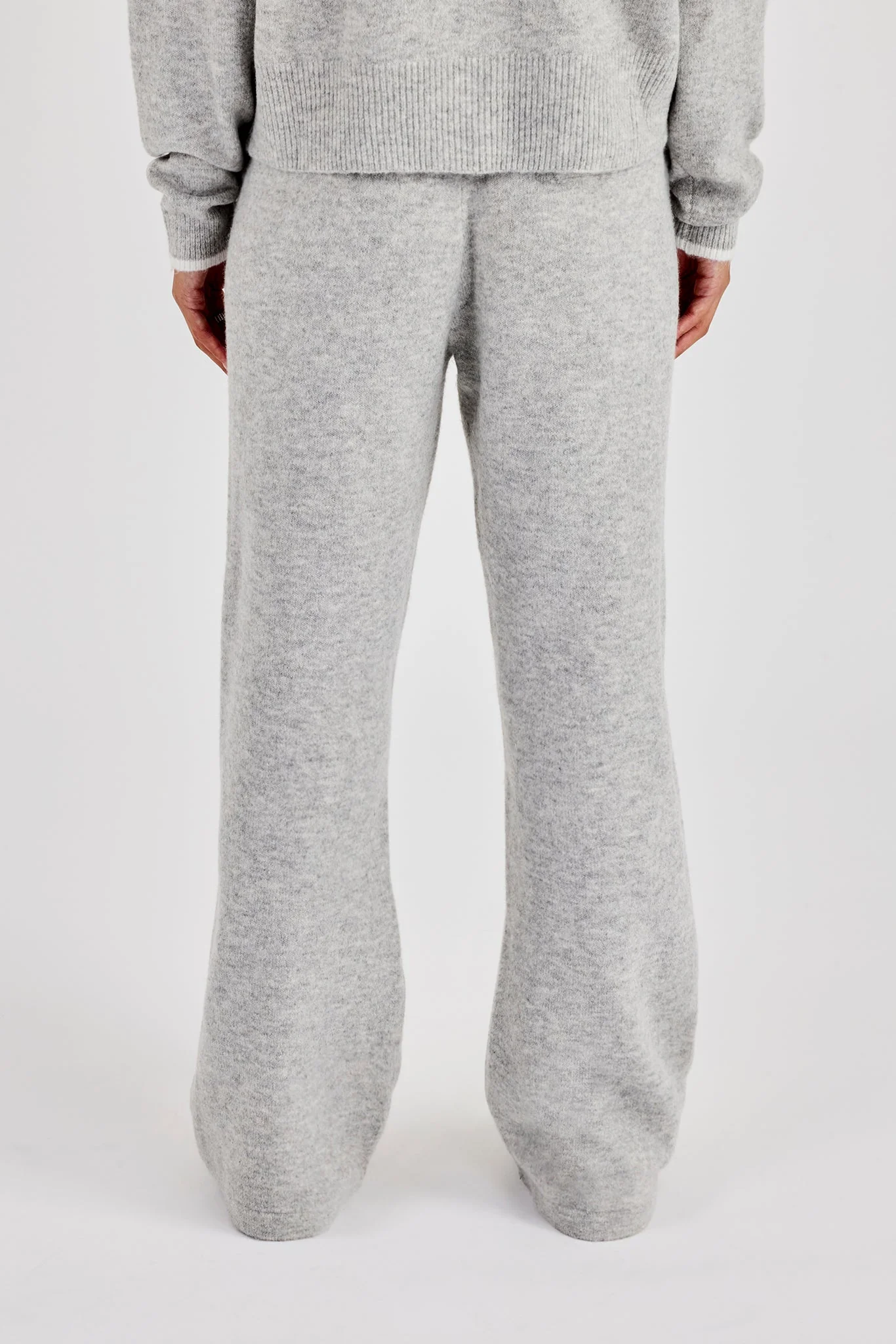 Knitted Jogger With Contrast Tipping - Grey - Image 3