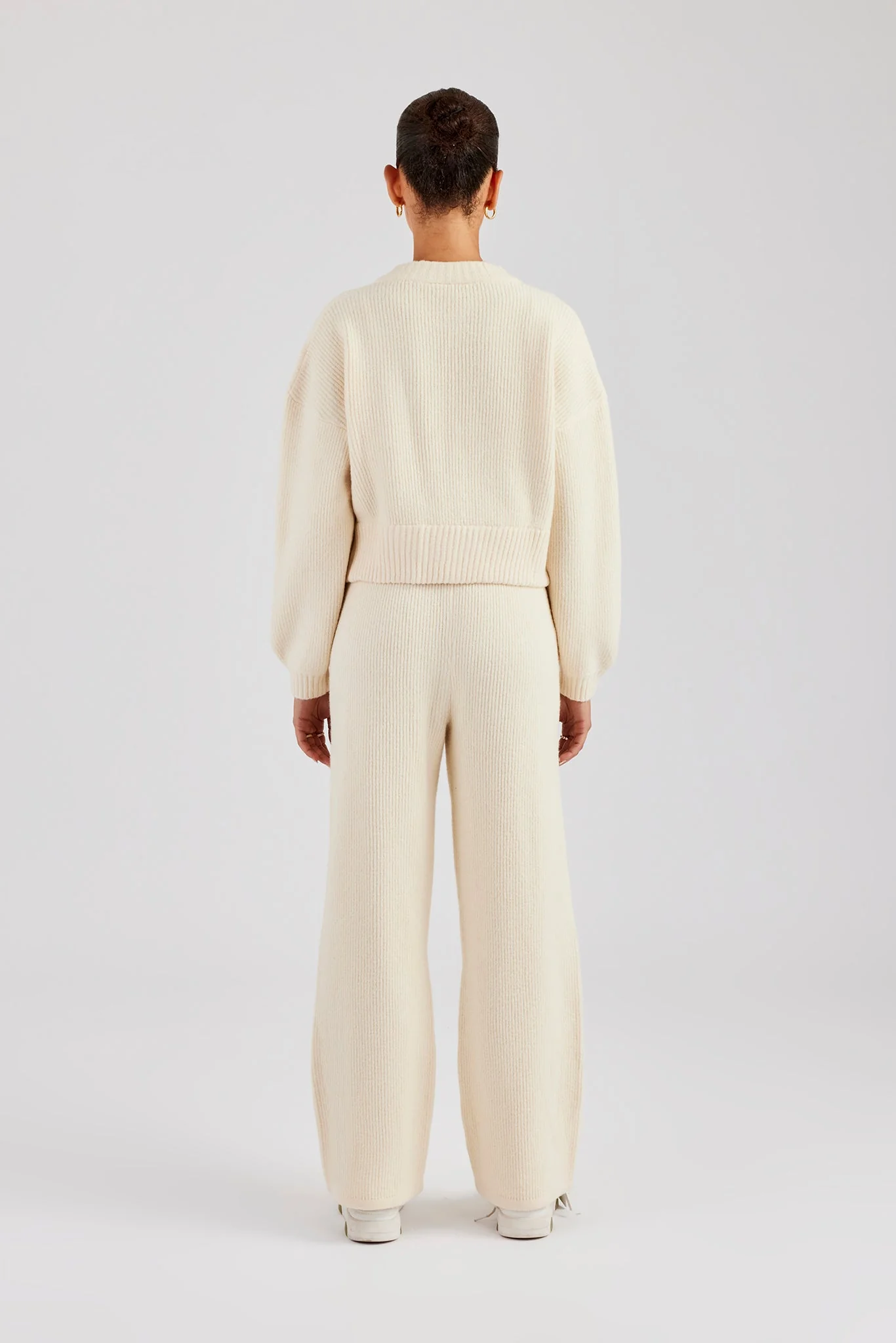 Knitted Zip Front Bomber and Jogger - Oatmeal - Image 5