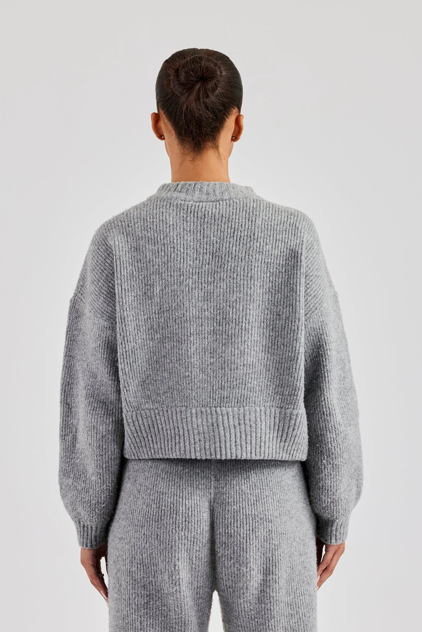 Knitted Zip Front Bomber - Grey - Image 3