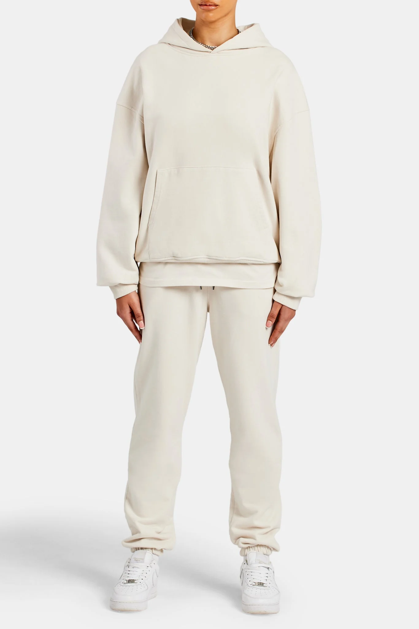 Ladies Oversized Hoodie - Oat - Image 2
