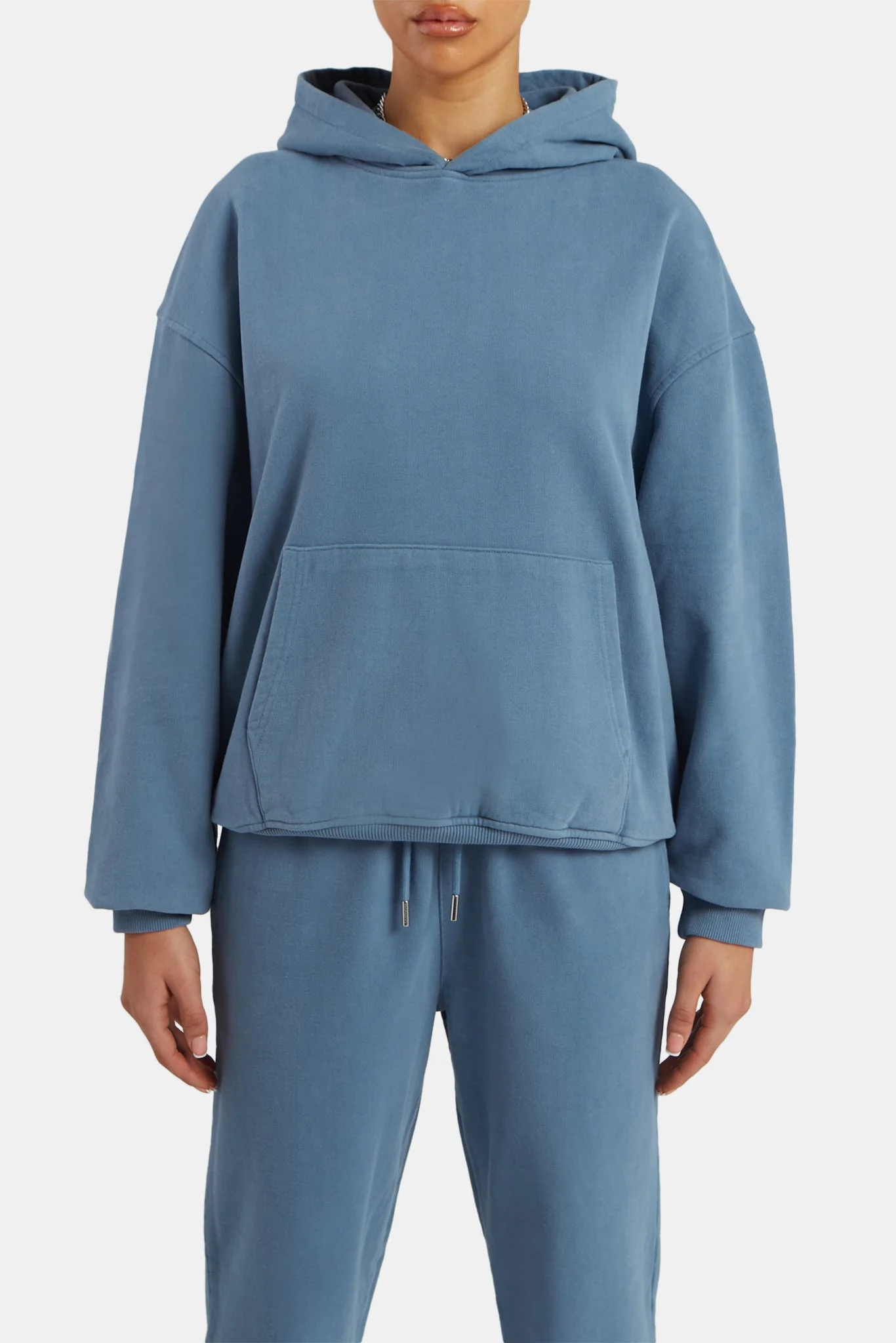 Ladies Oversized Hoodie - Steel Blue