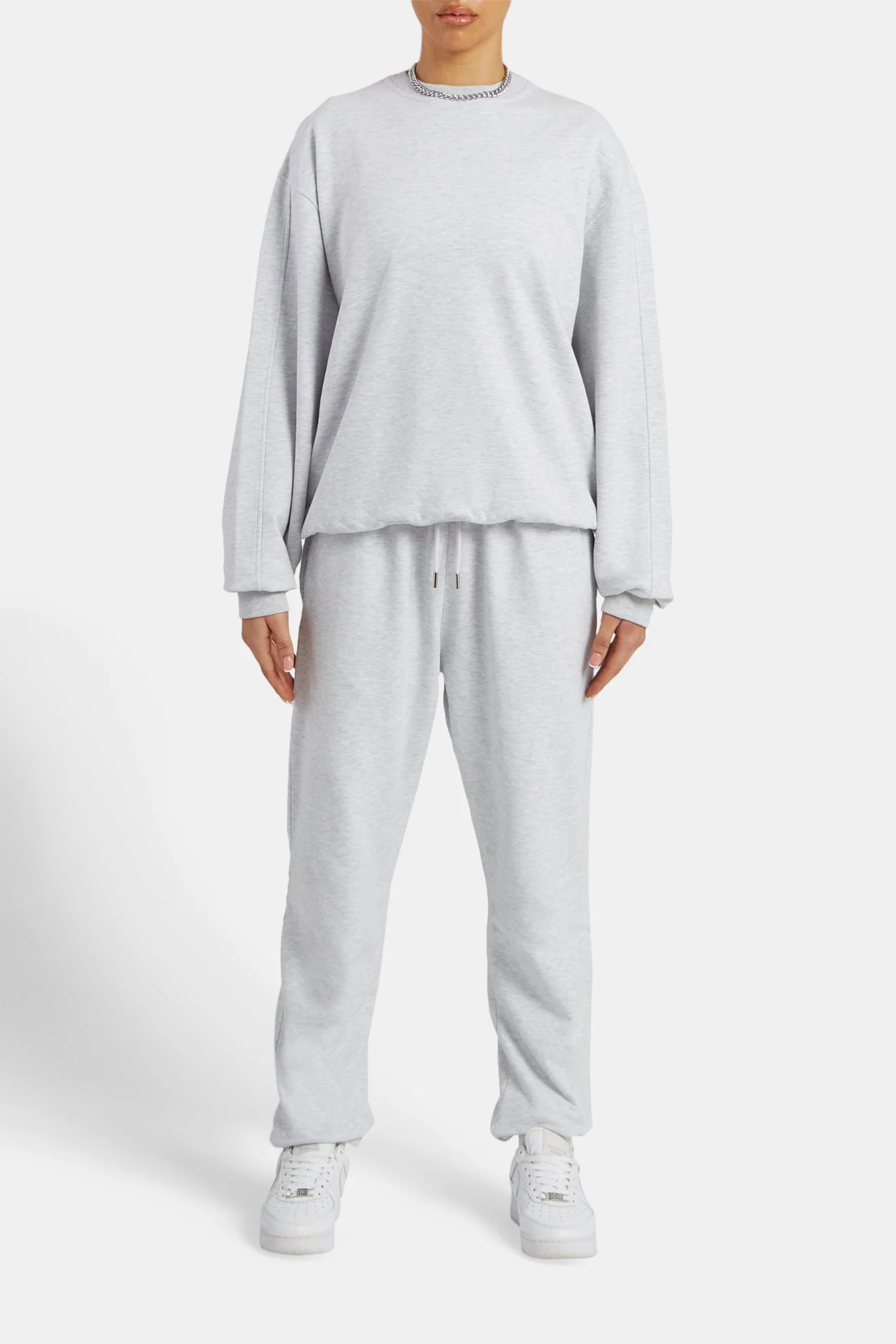 Ladies Sweatshirt - Light Grey Marl - Image 2
