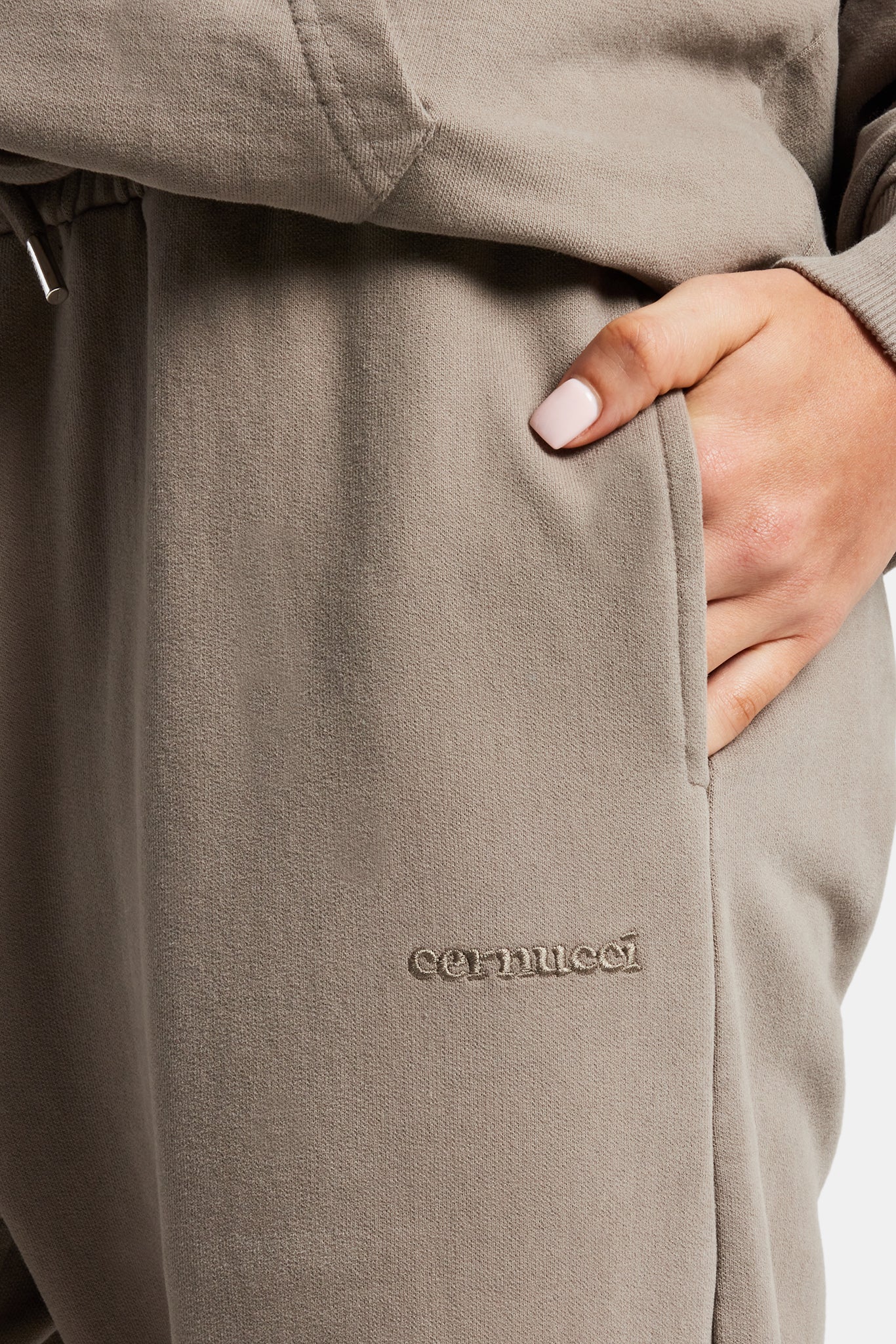 Ladies Wide Leg Jogger - Taupe - Image 3