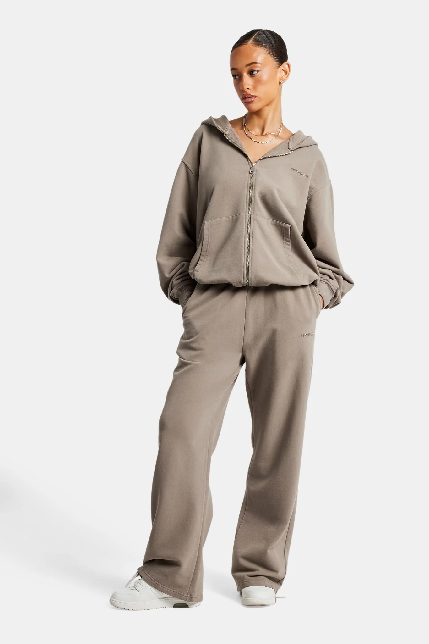 Ladies Wide Leg Jogger - Taupe - Image 4
