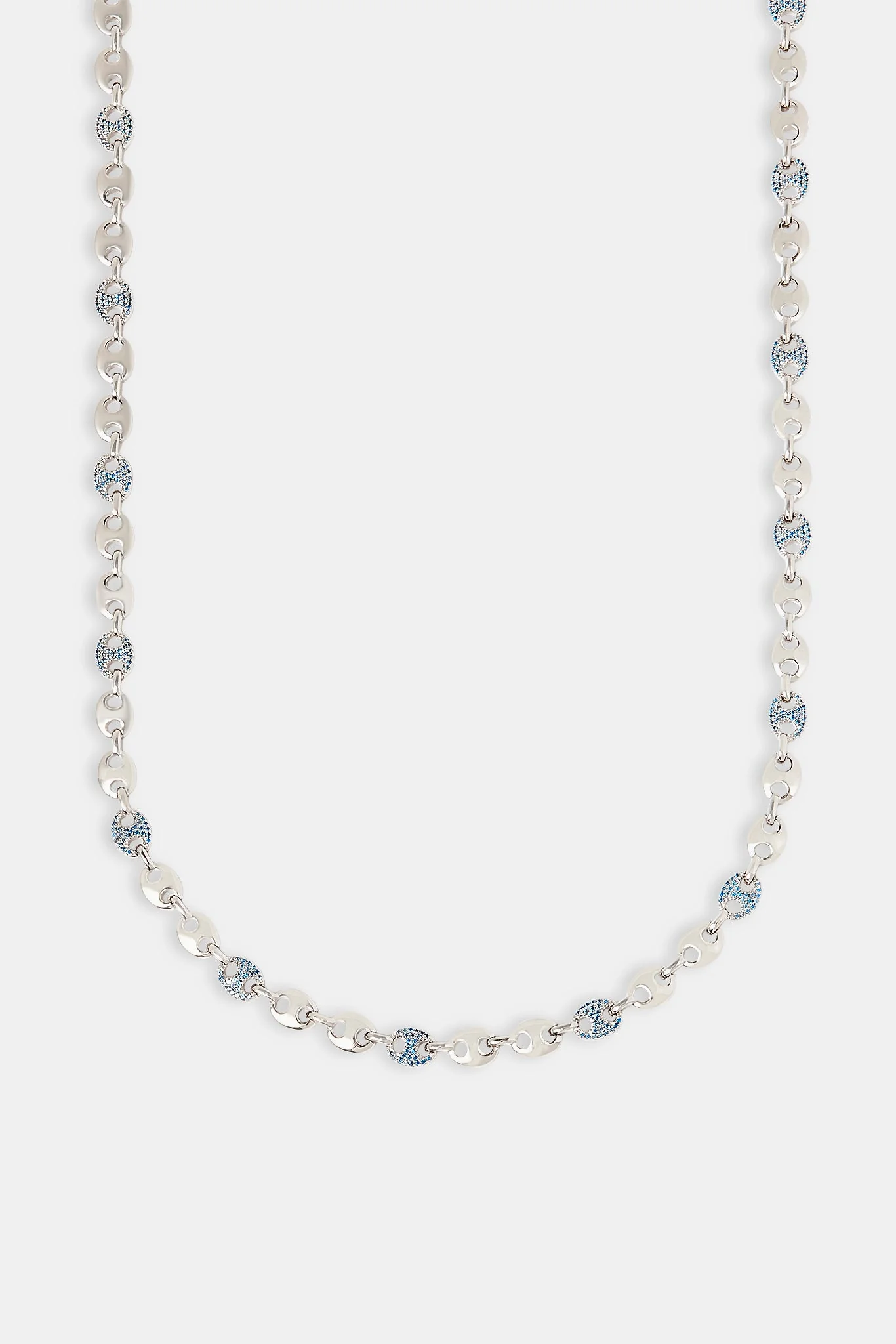 Light Blue Iced & Polished Coffee Bean Chain - 6mm - Image 2
