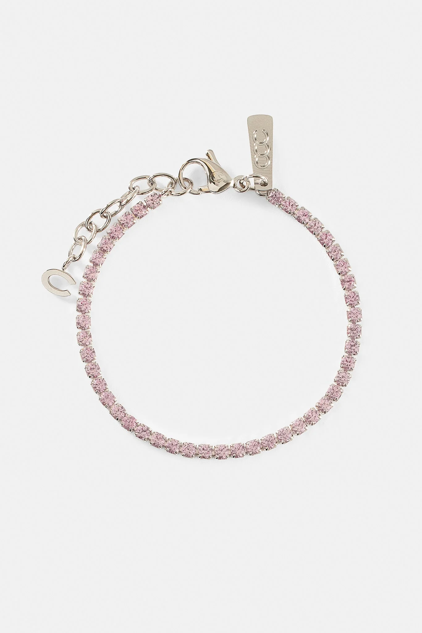 Light Pink Micro Tennis Bracelet - 2.5mm - Image 3