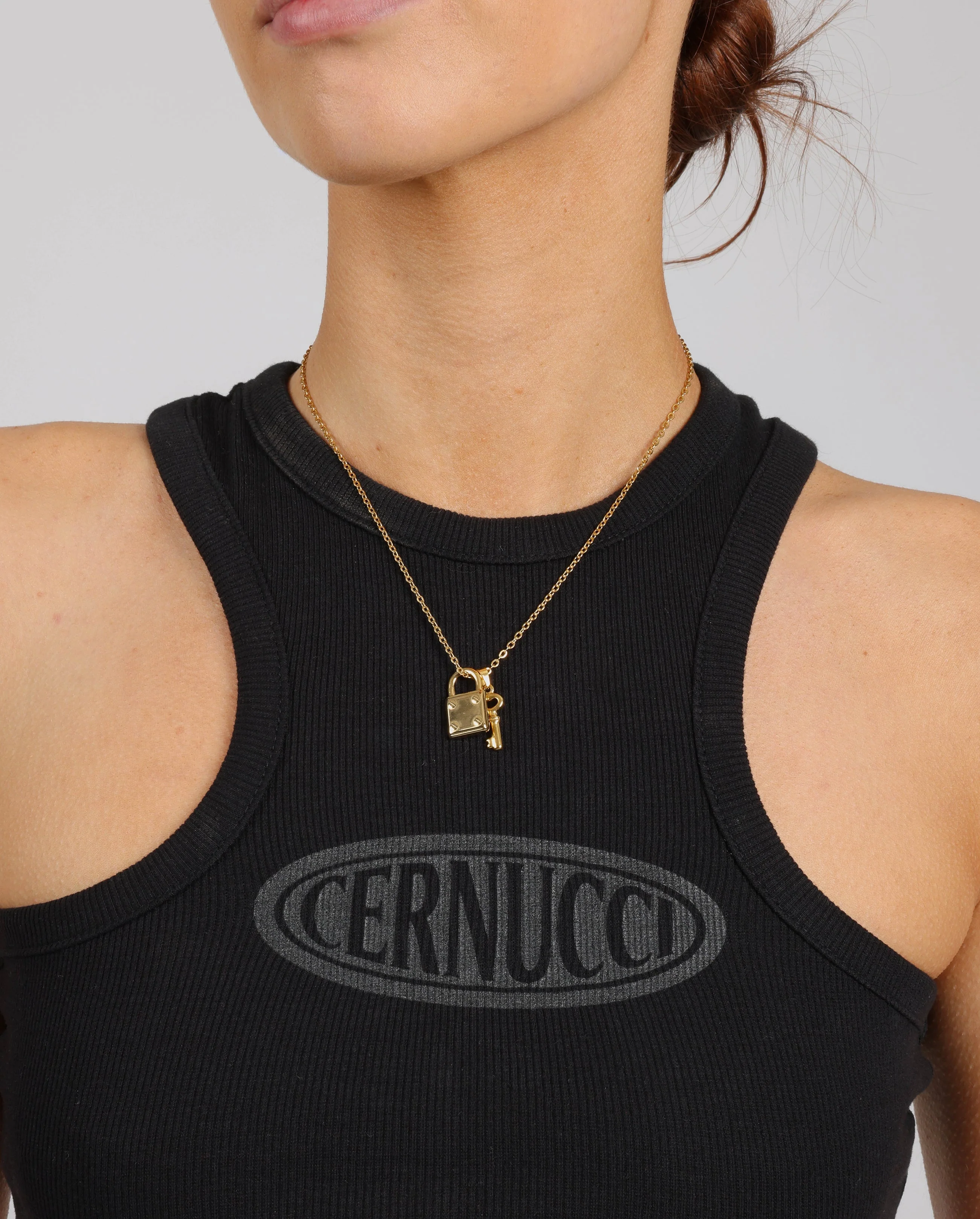 Lock And Key Necklace - Gold - Image 2