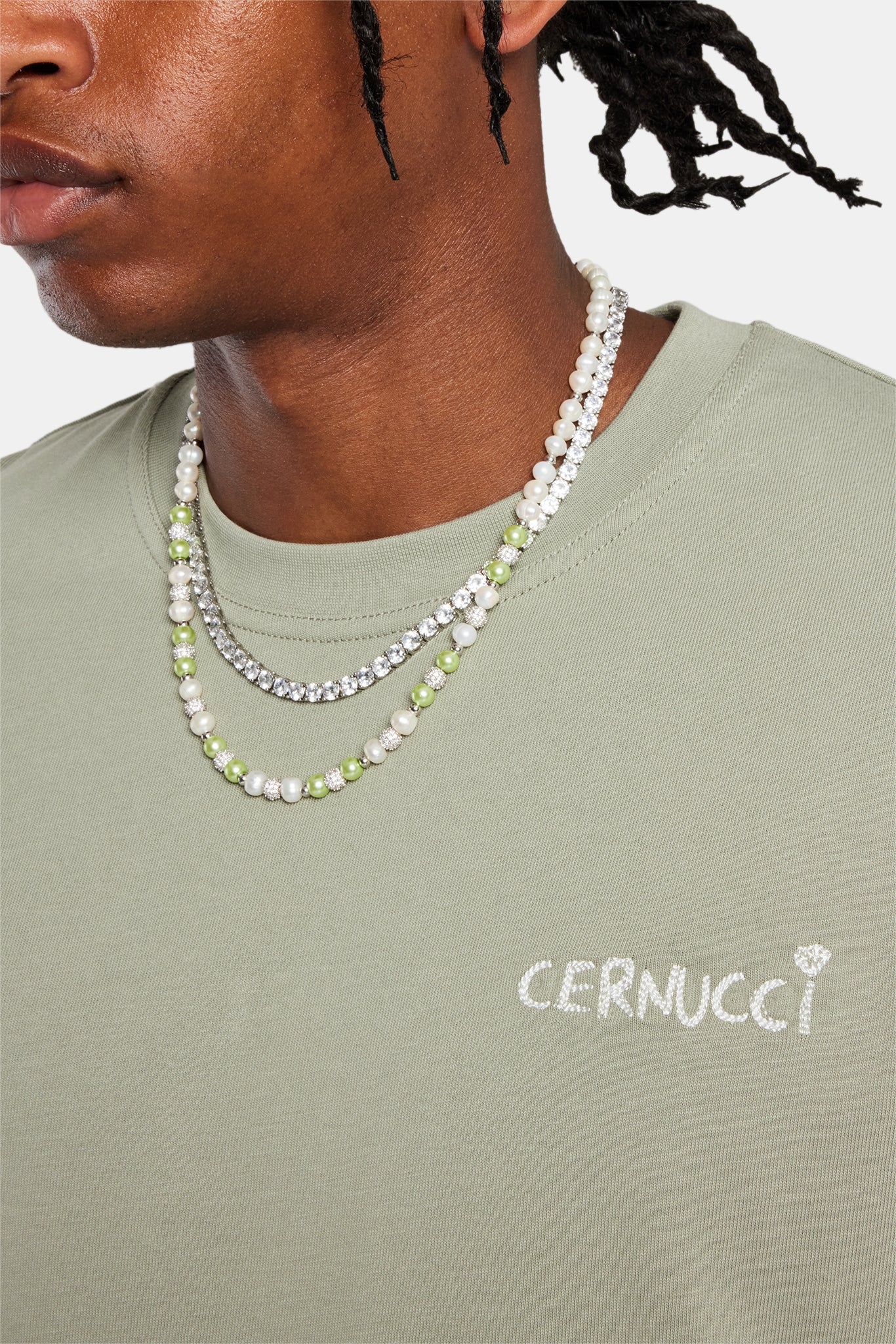 Logo Embroidered T-Shirt - Sage - Image 2