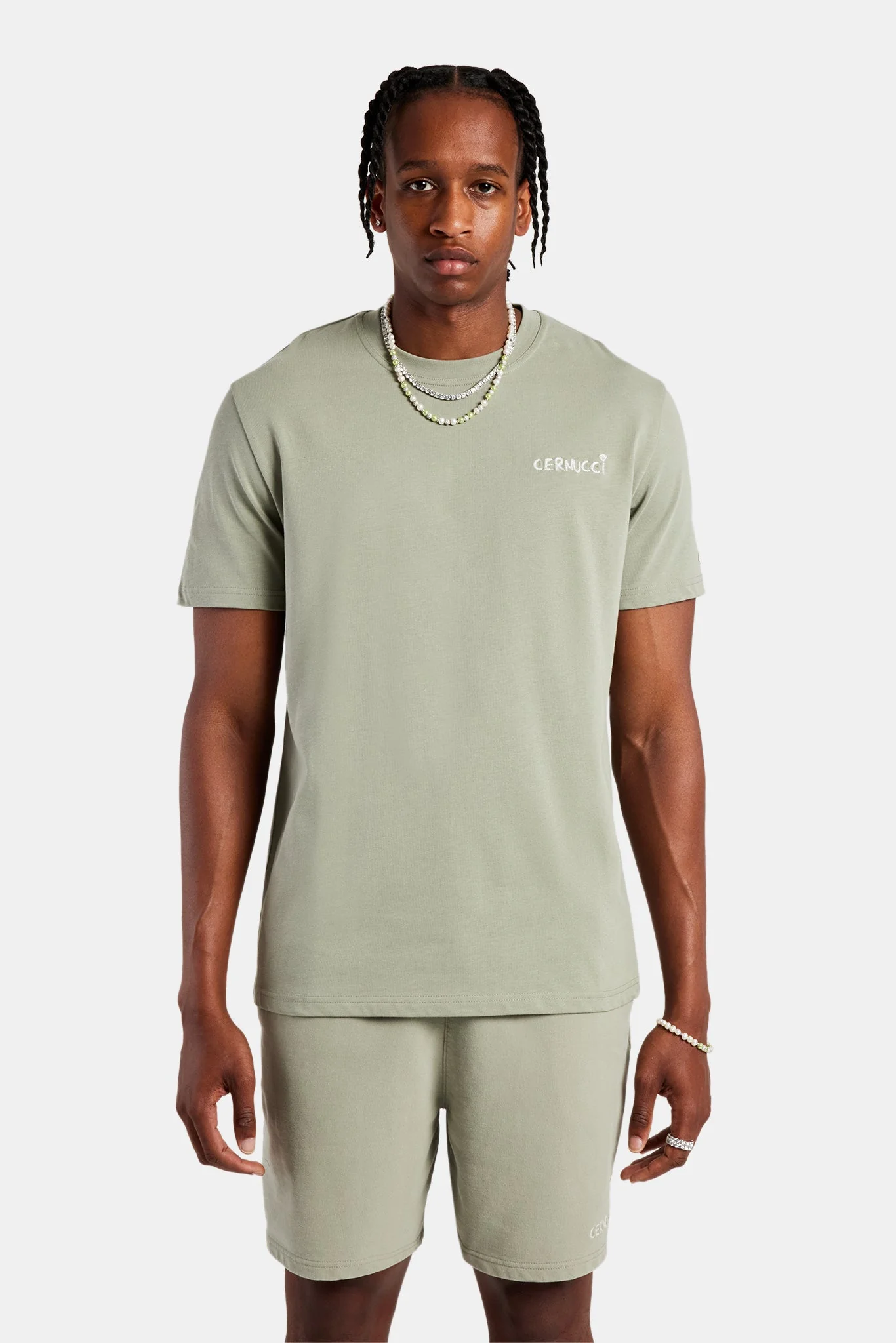 Logo Embroidered T-Shirt - Sage - Image 3