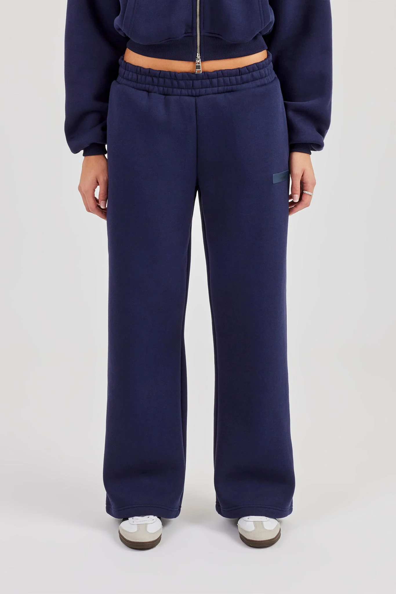 Logo Tab Wide Leg Jogger - Navy Blue - Image 2