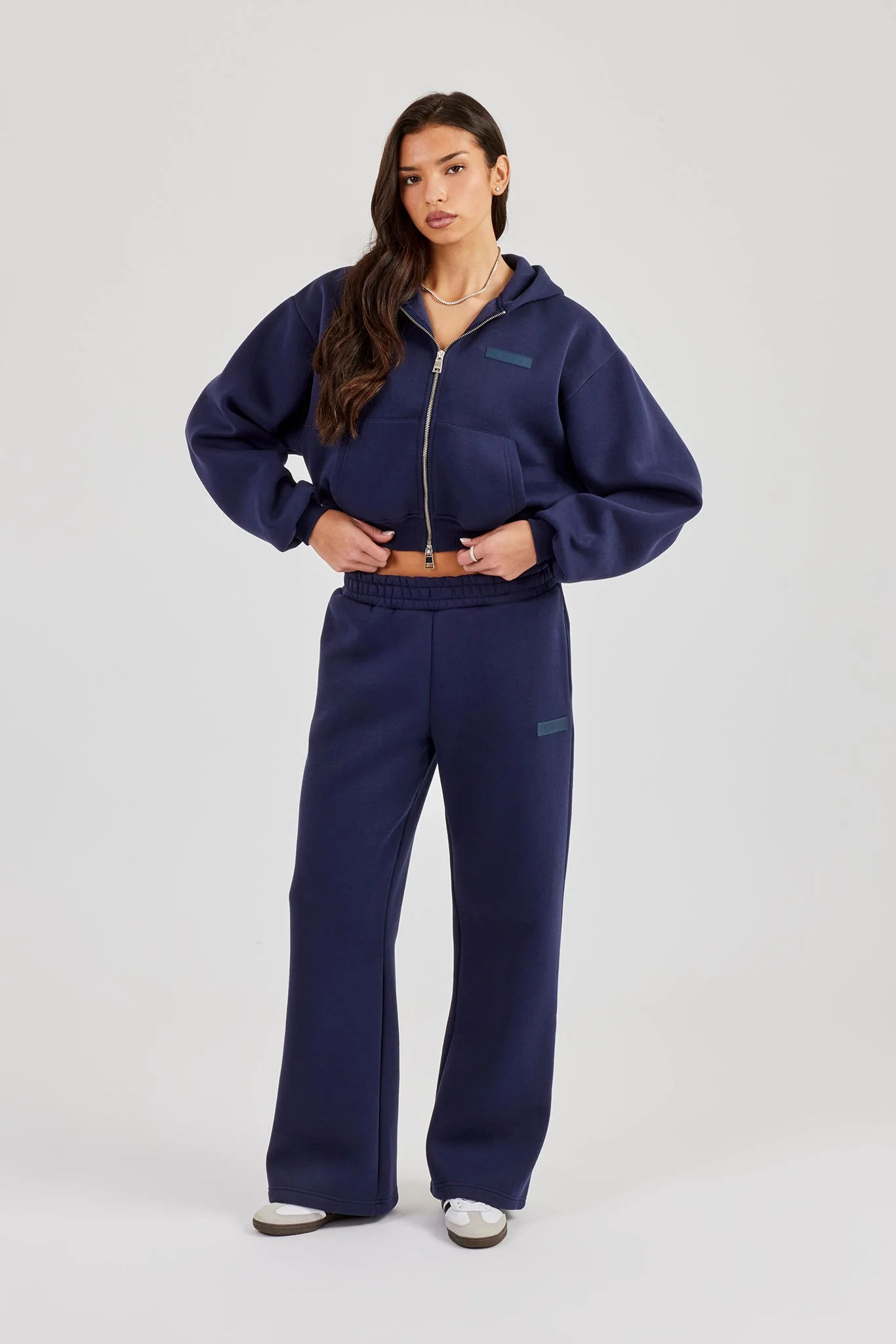 Logo Tab Wide Leg Jogger - Navy Blue - Image 3