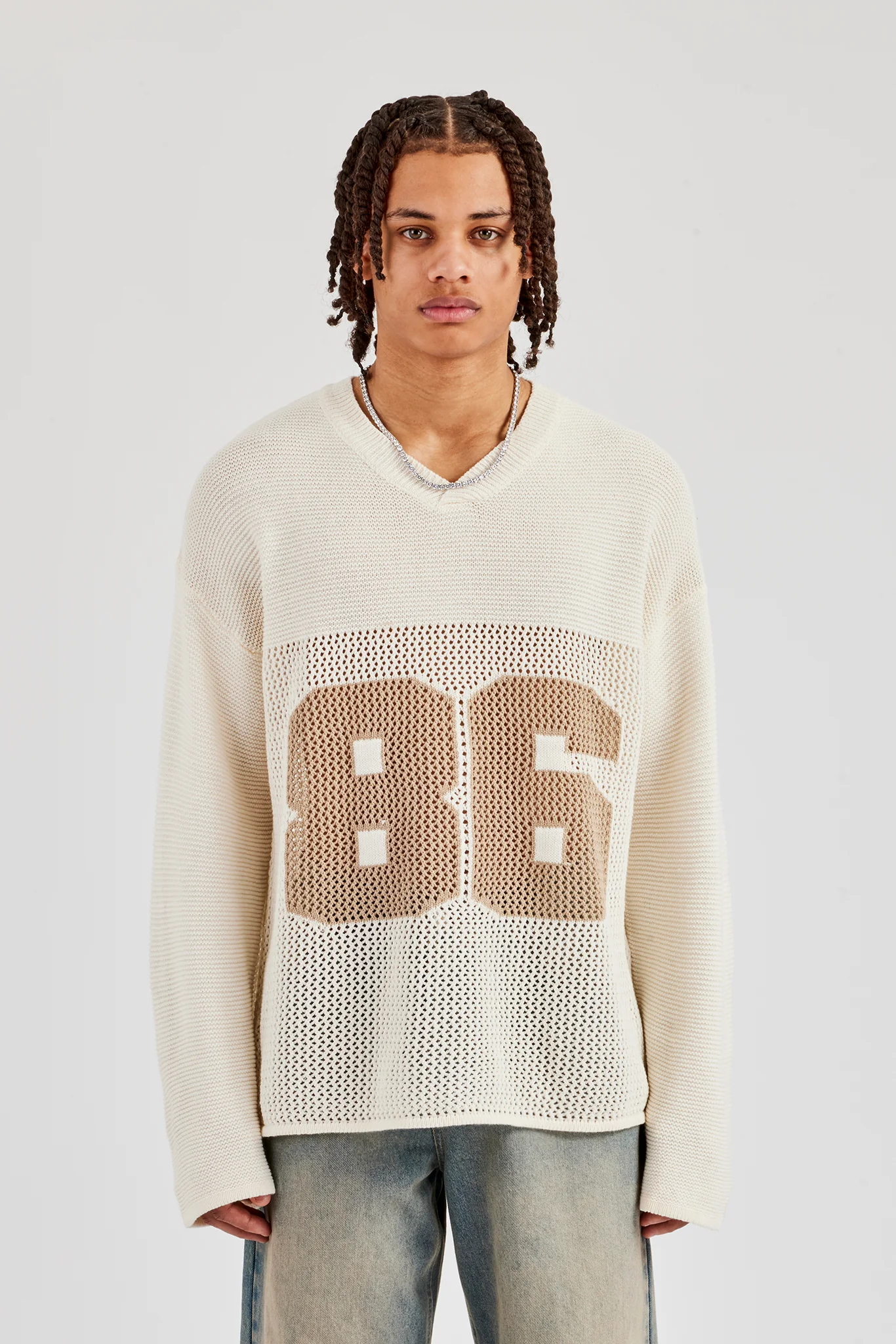 Long Sleeve 86 Knit Varsity - Ecru