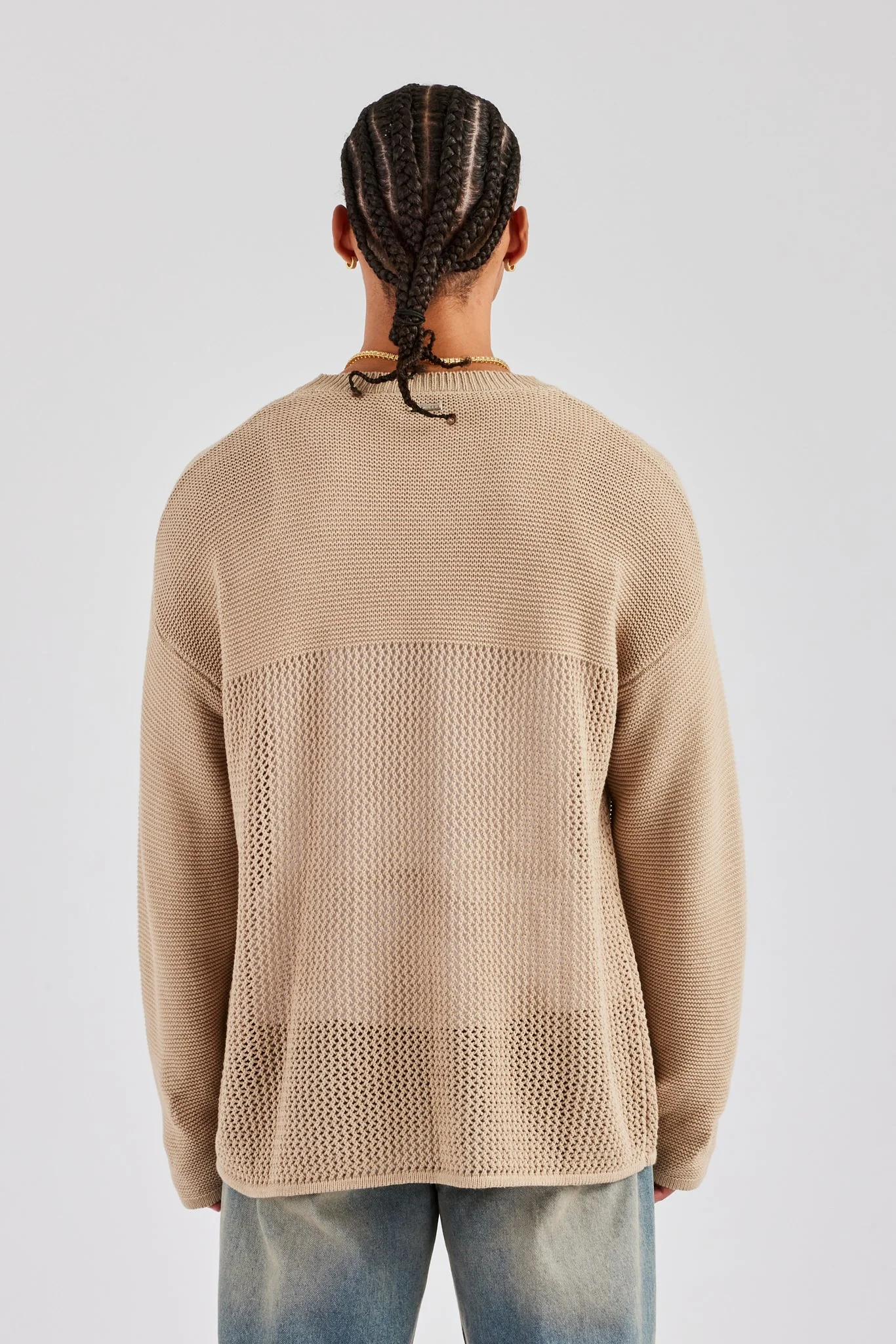 Long Sleeve 86 Knit Varsity - Taupe - Image 4