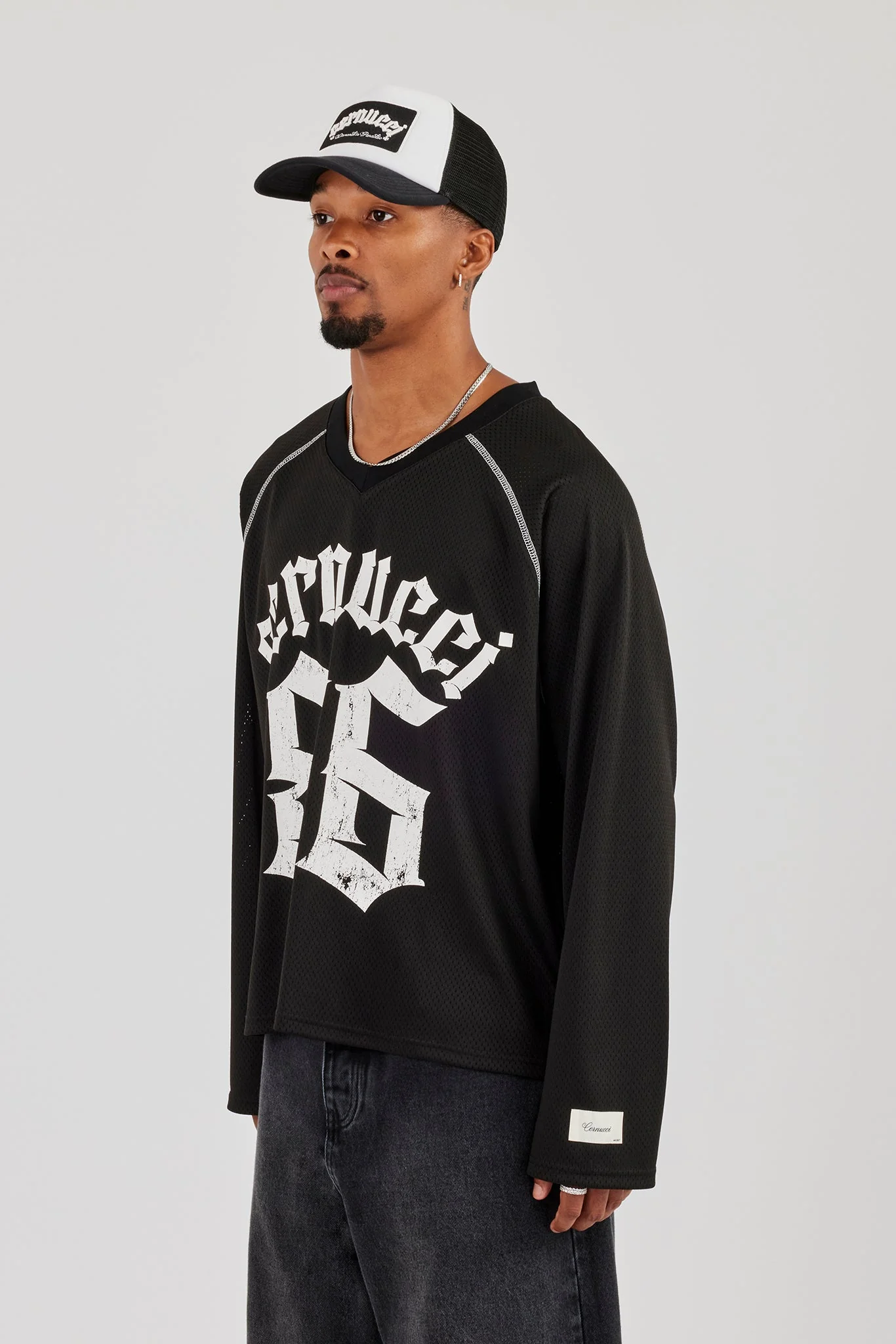 Long Sleeve Mesh 86 Jersey - Black - Image 2